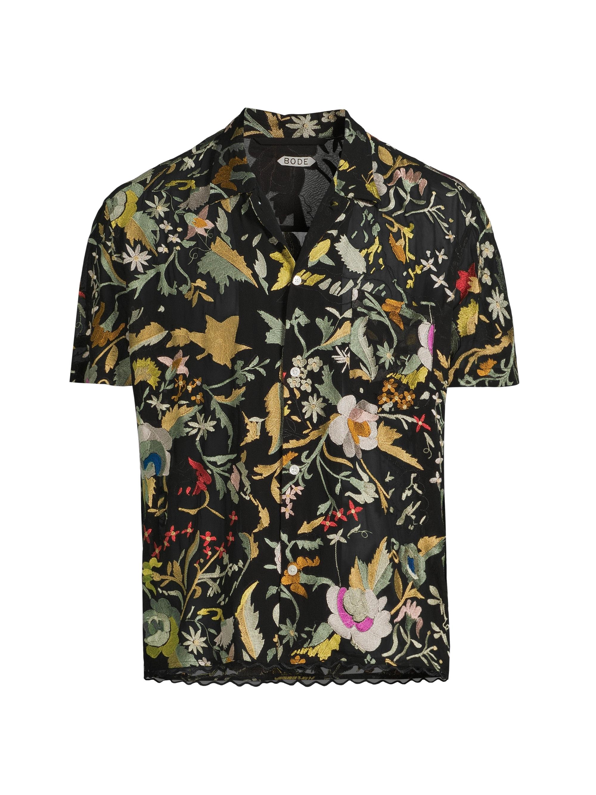 Bode Men's The Crane Estate Heirloom Floral Silk Shirt