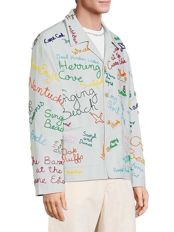 Shop Bode The Crane Estate Seashore Beaded Jacket | Saks Shop Bode The Crane Estate Seashore Beaded Jacket | Saks