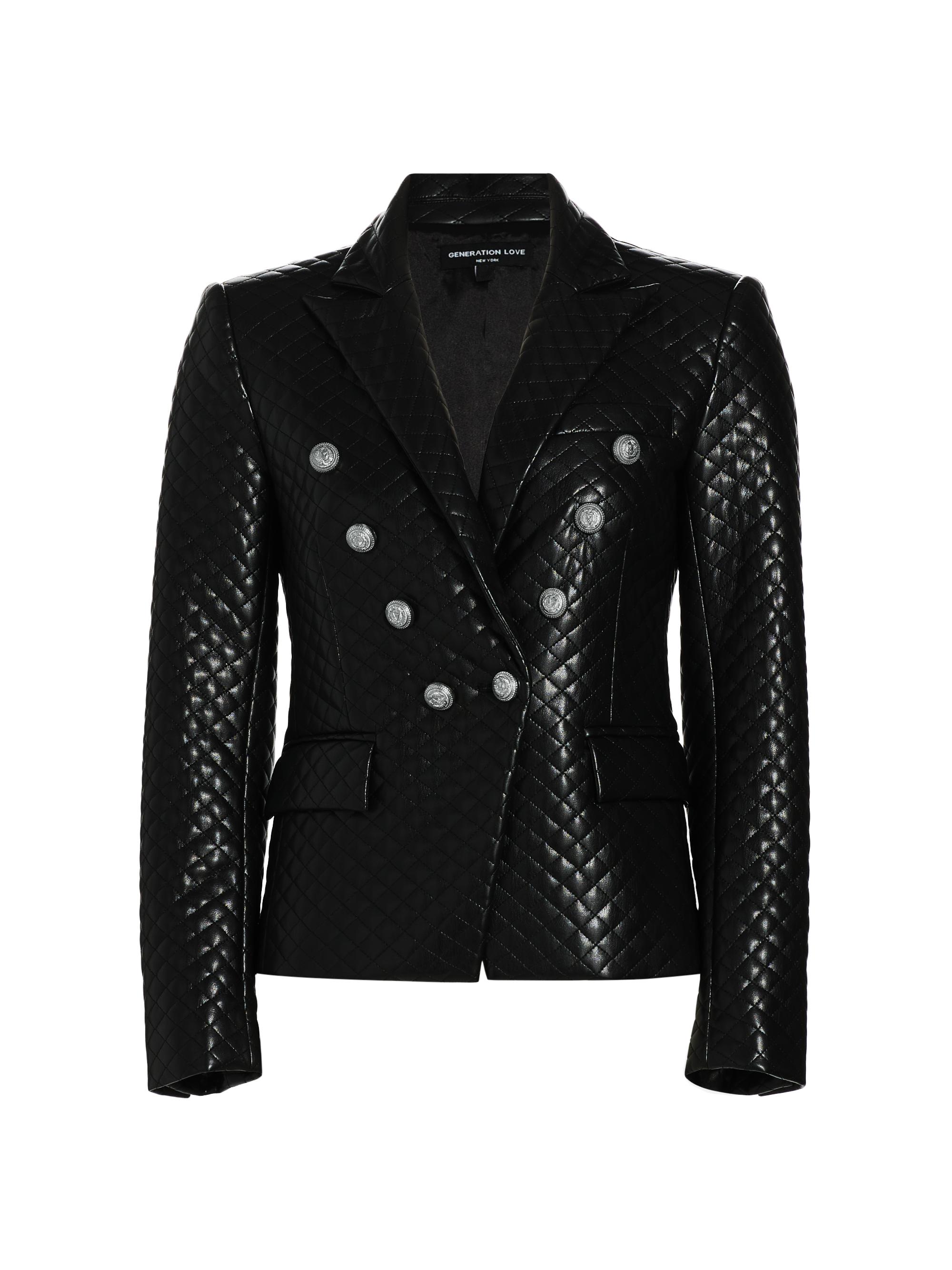 Generation Love Women's Angie Vegan Leather Blazer - Black