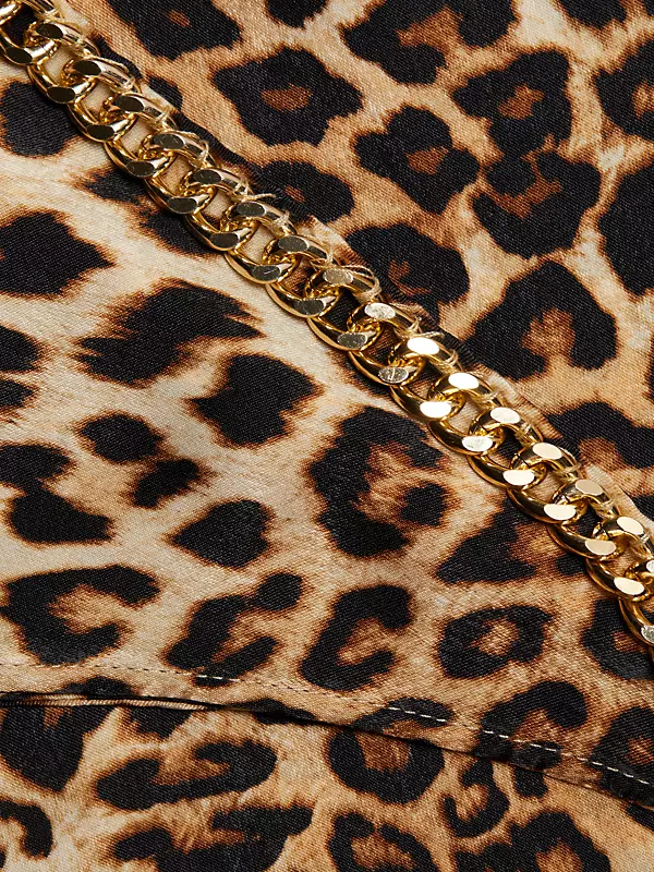 Shop Generation Love Mia Chain-Embellished Leopard Tank Top