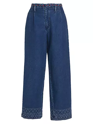 Murray Embroidered Denim Trousers