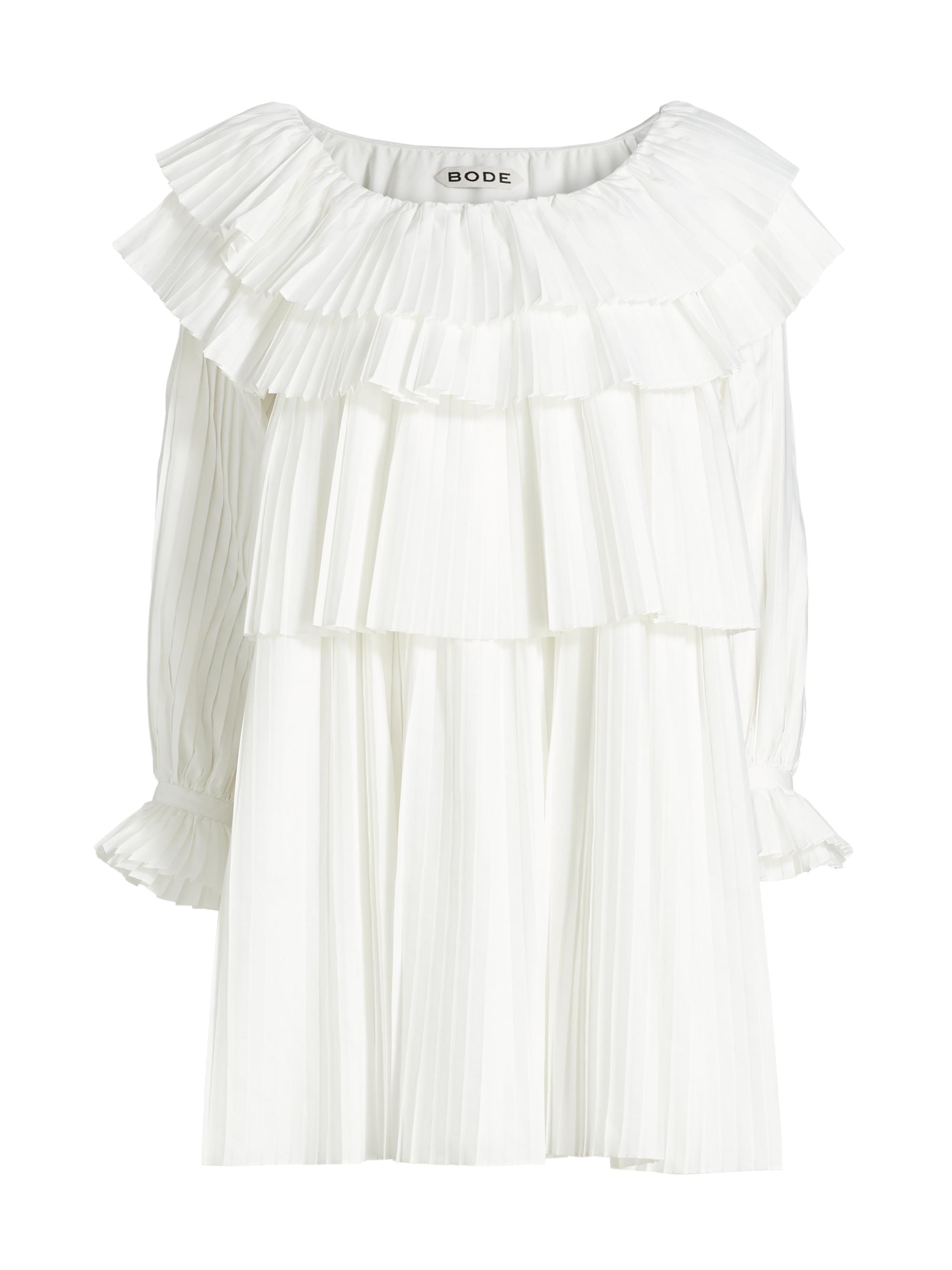 Bode Women's Brunch Pleated Minidress - White