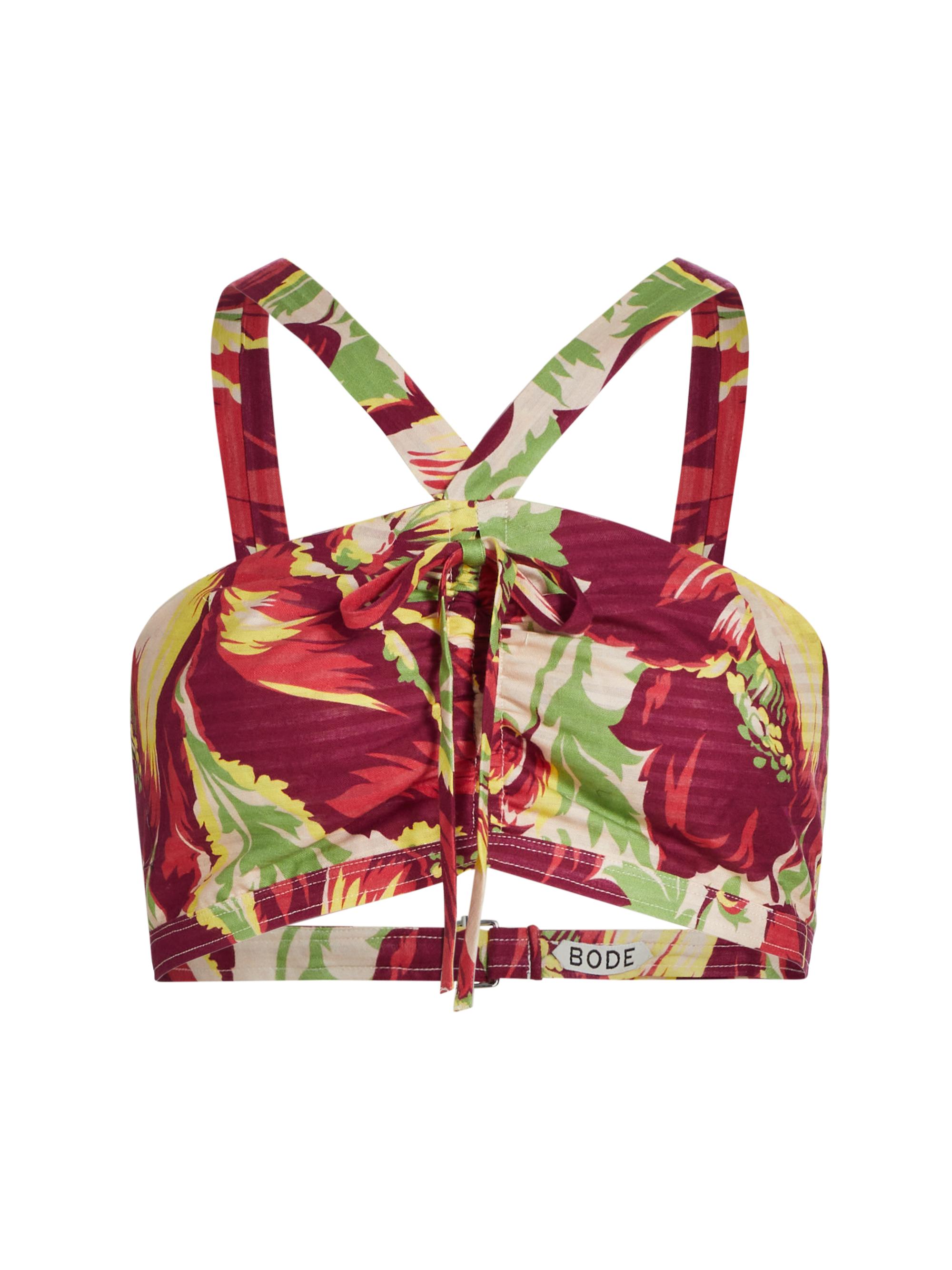 Bode Women's Kopper Hibiscus Bandeau Bra Top