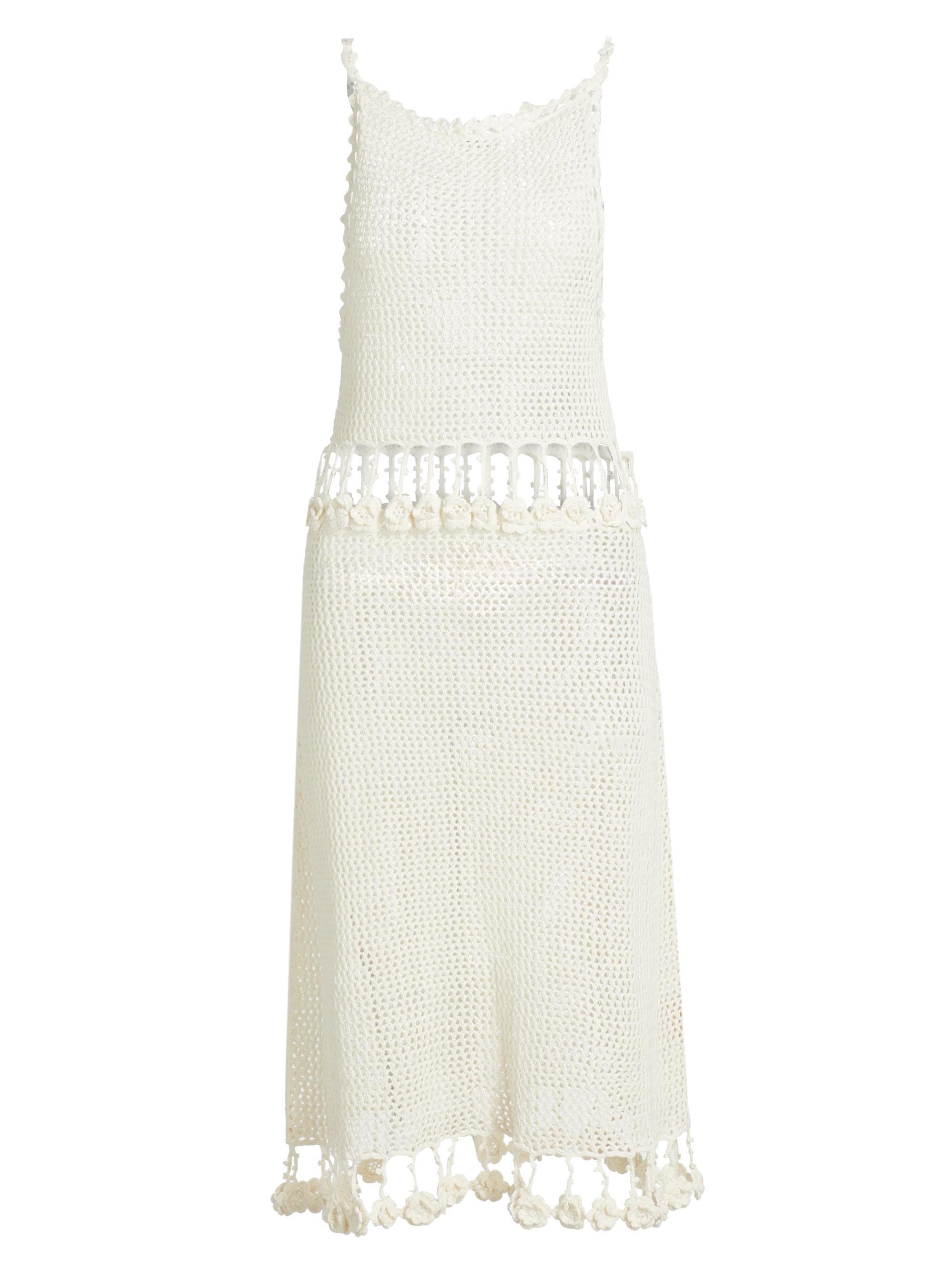 Bode Women's Posy Cotton-Linen Crochet Dress - Cream