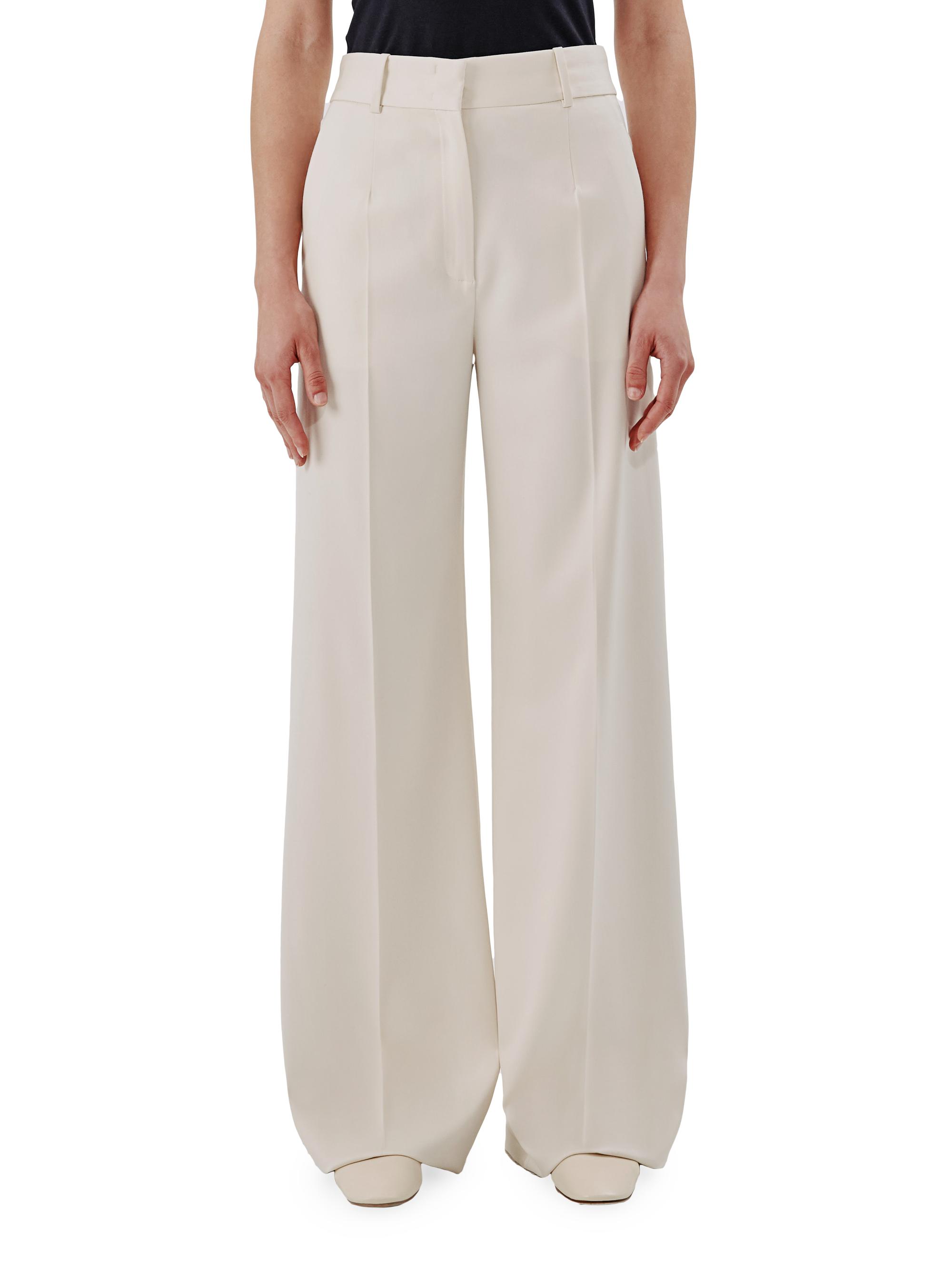 Another Tomorrow Women's Wool-Blend Suiting Trousers - Parchment