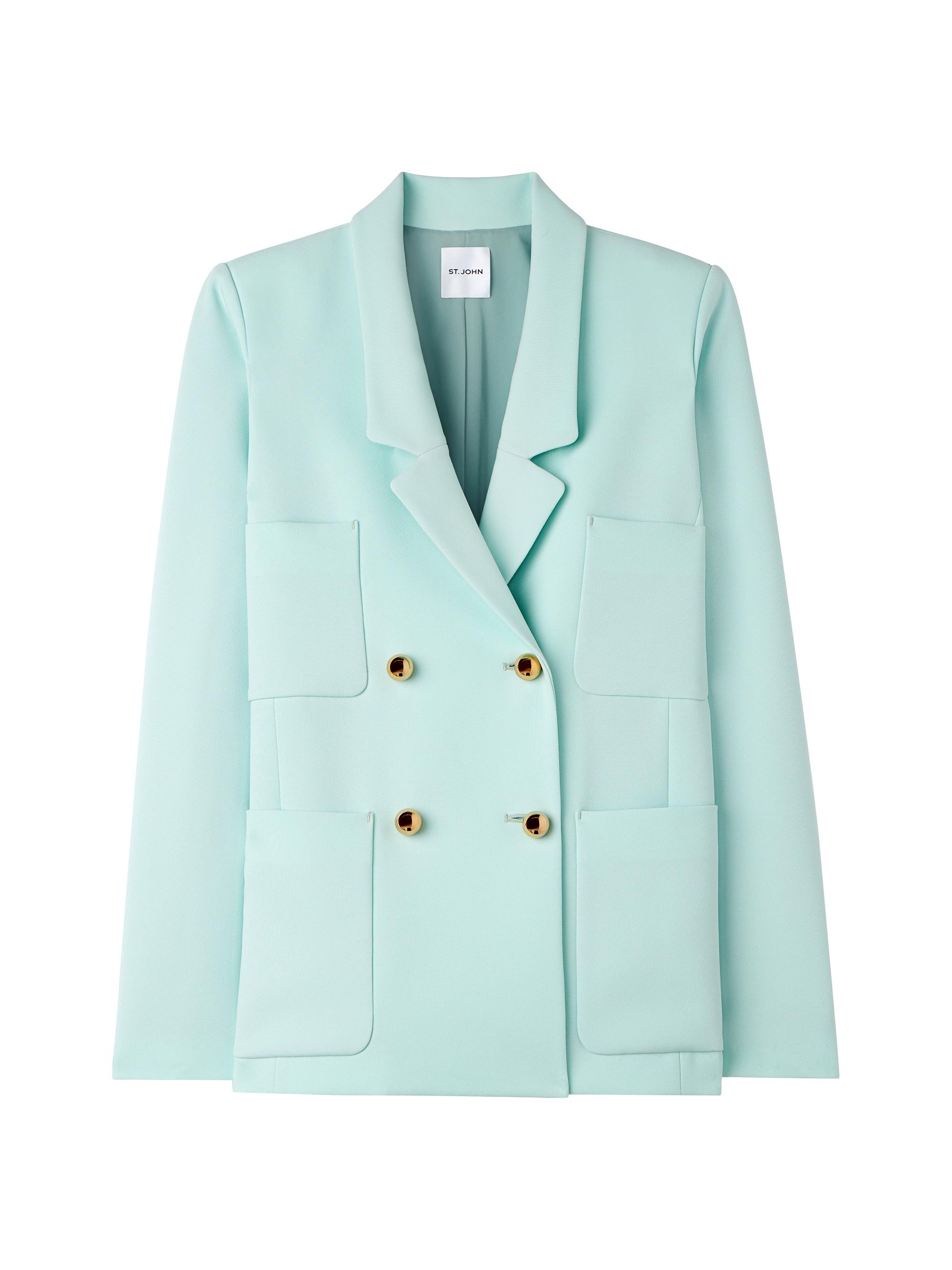 St. John Women's Collection Line Tailored Stretch Cady Jacket - Mint