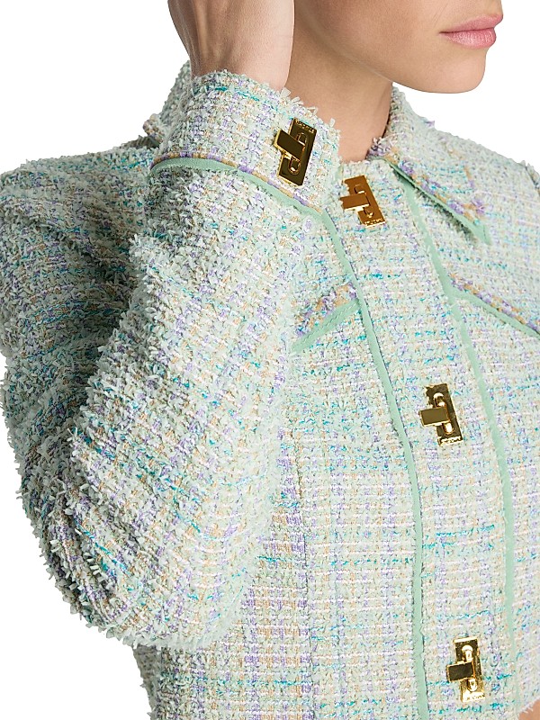 Shop St. John Eyelash Tweed Short Jacket | Saks Fifth Avenue Shop St. John Eyelash Tweed Short Jacket | Saks Fifth Avenue