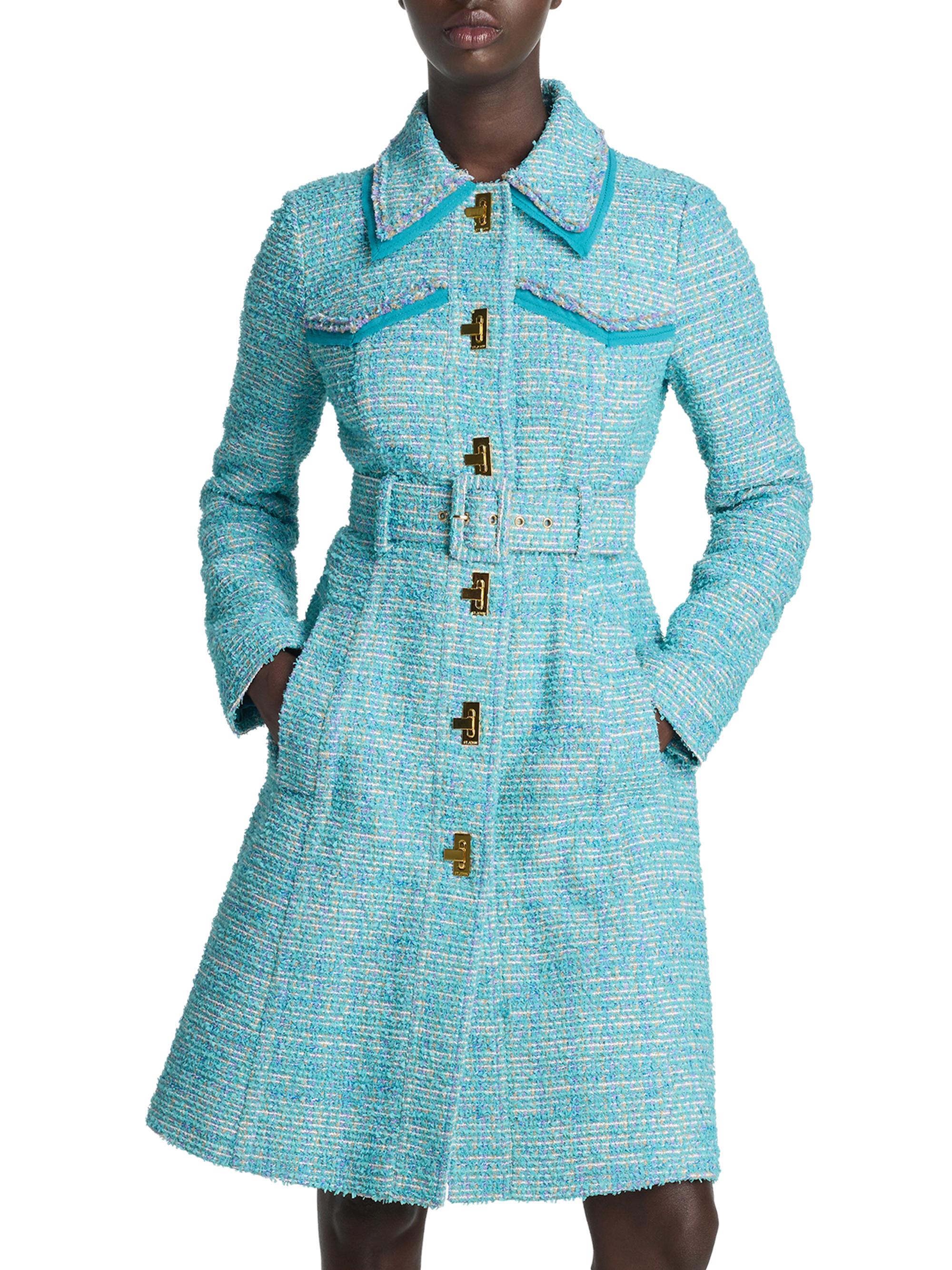 Shop St. John Eyelash Tweed Long Jacket | Saks Fifth Avenue