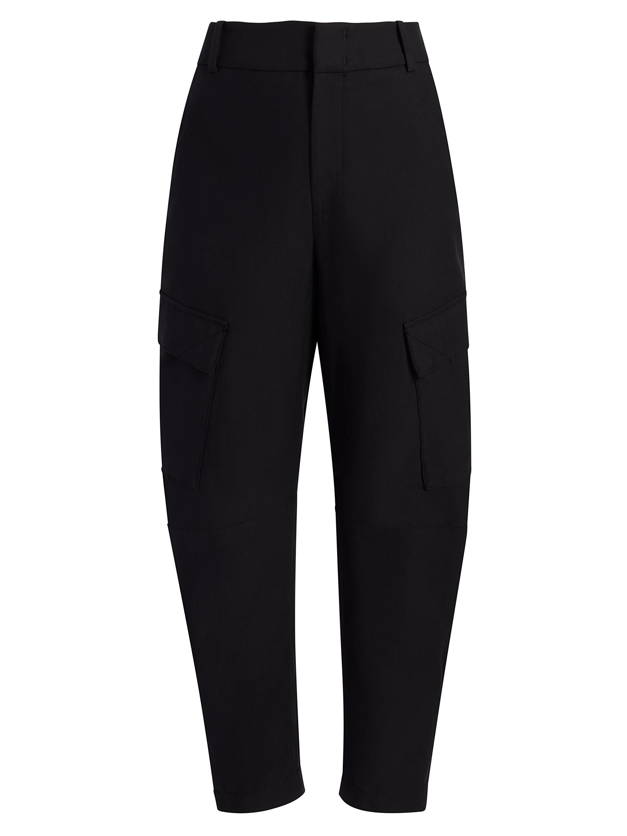 Another Tomorrow Women's Curved Cargo Pants - Black