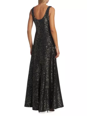 Saks Champagne Evening Gowns