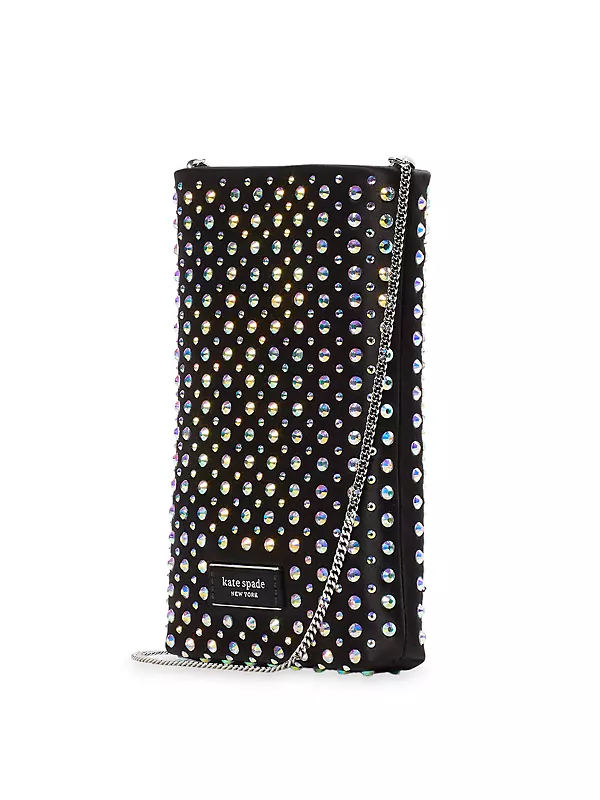 Swing Embellished Satin Phone Pouch