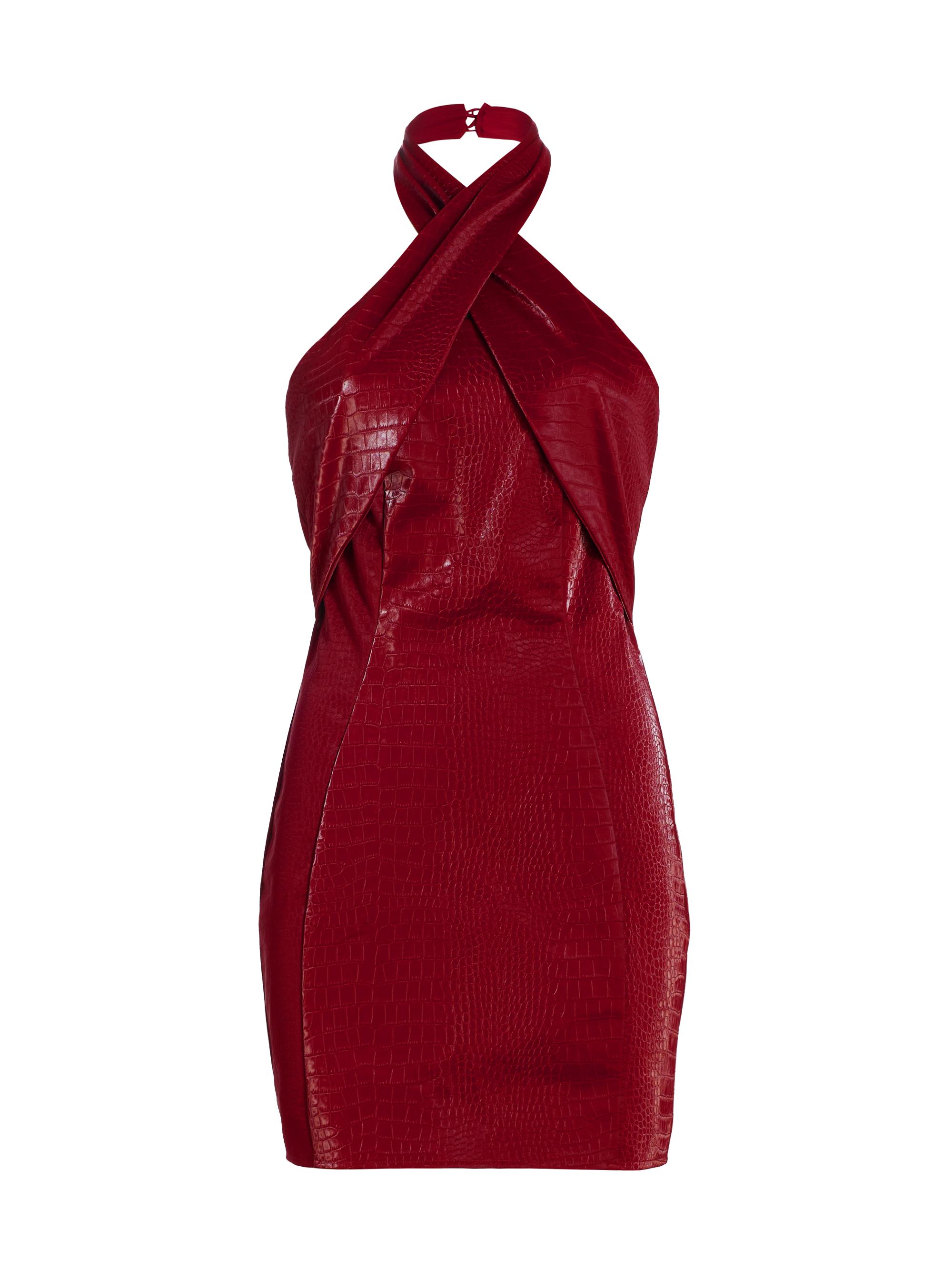 chinese dress ladies Phan Huy A-Line Sheer Tulle Dress with Red Velvet Fabric Cuts