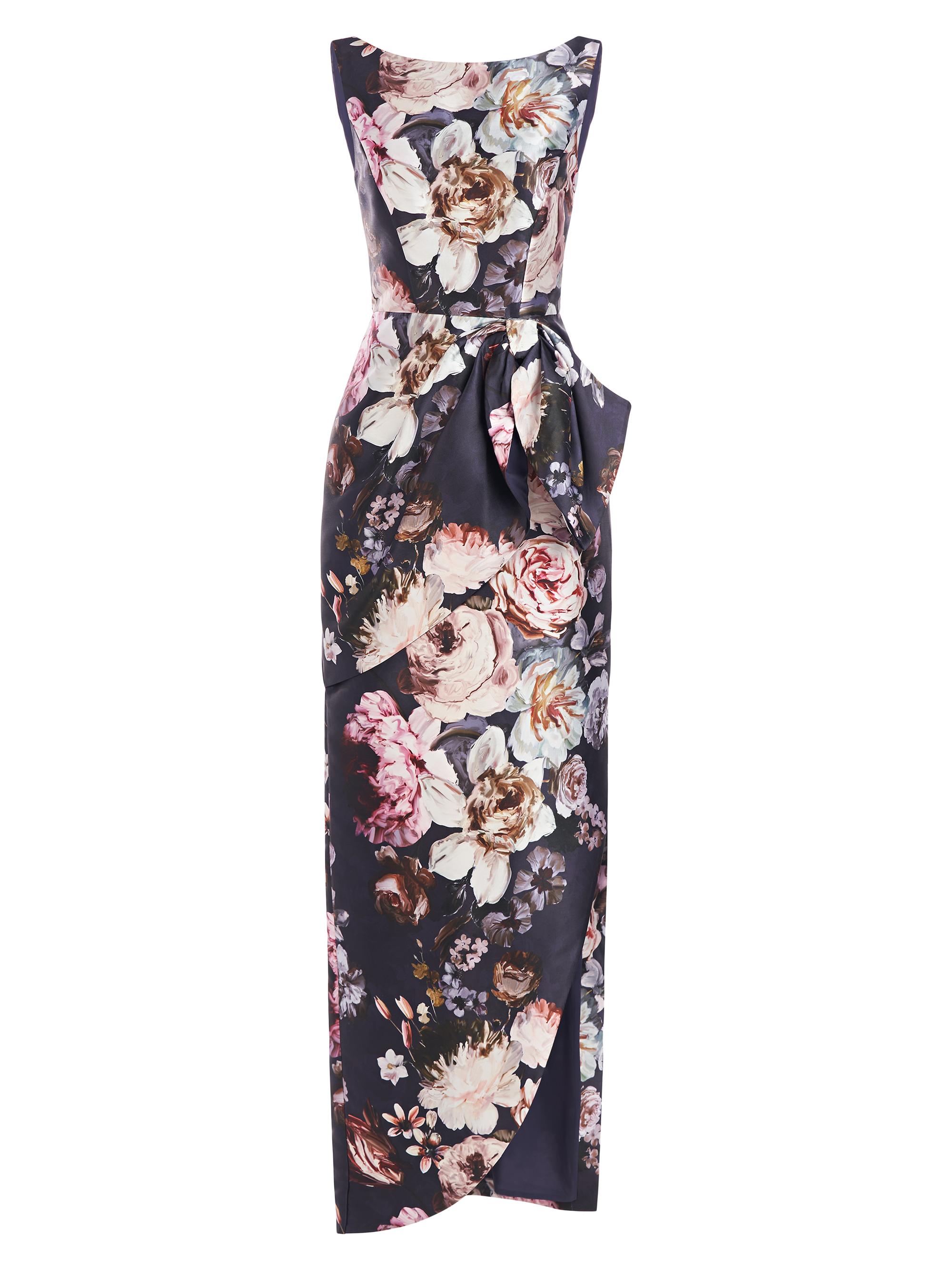 Kay Unger Women's Raine Peony Column Gown - Graphite Multi