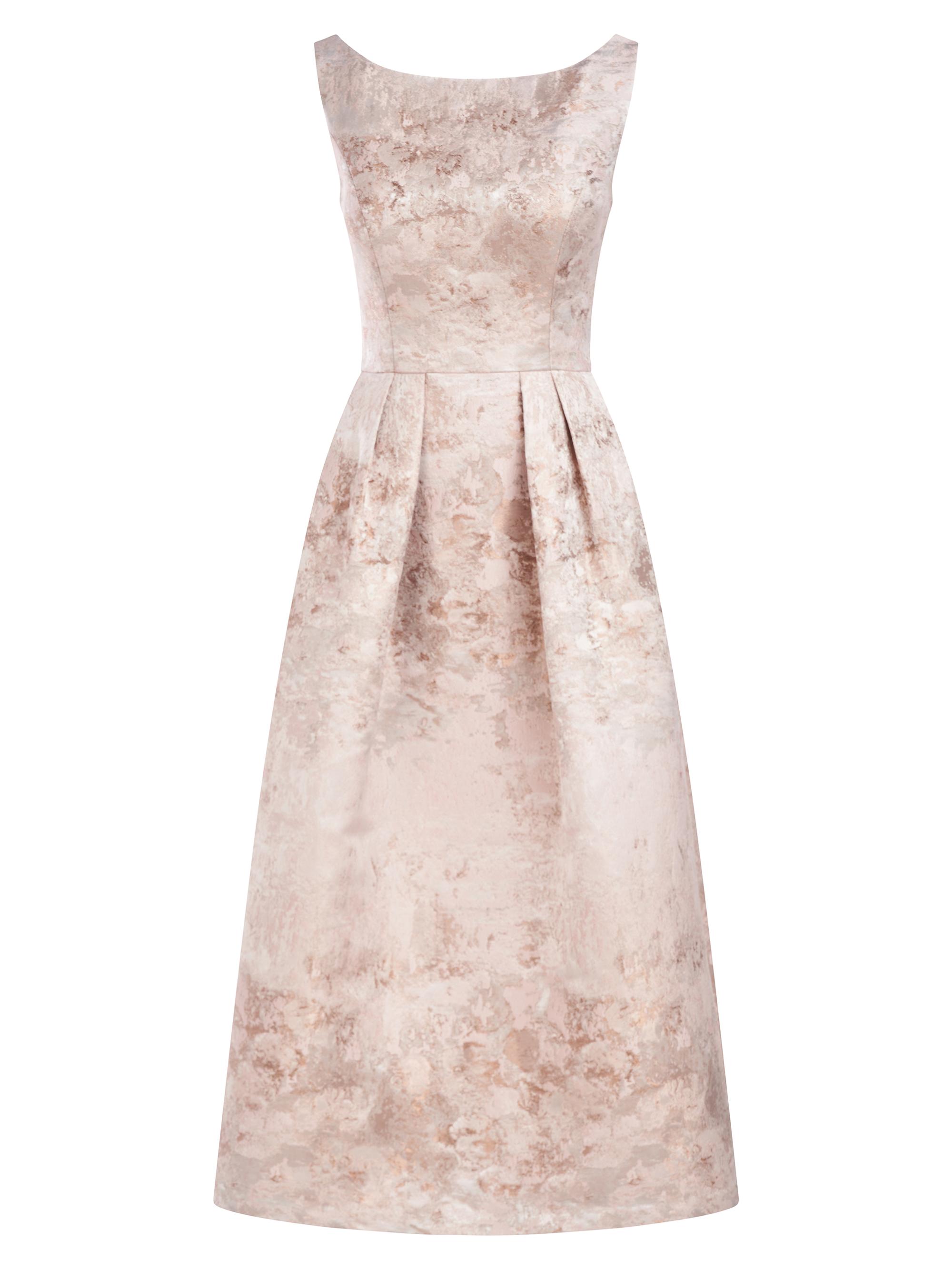 Kay Unger Women's Elsa Flared Jacquard Midi-Dress - Almond