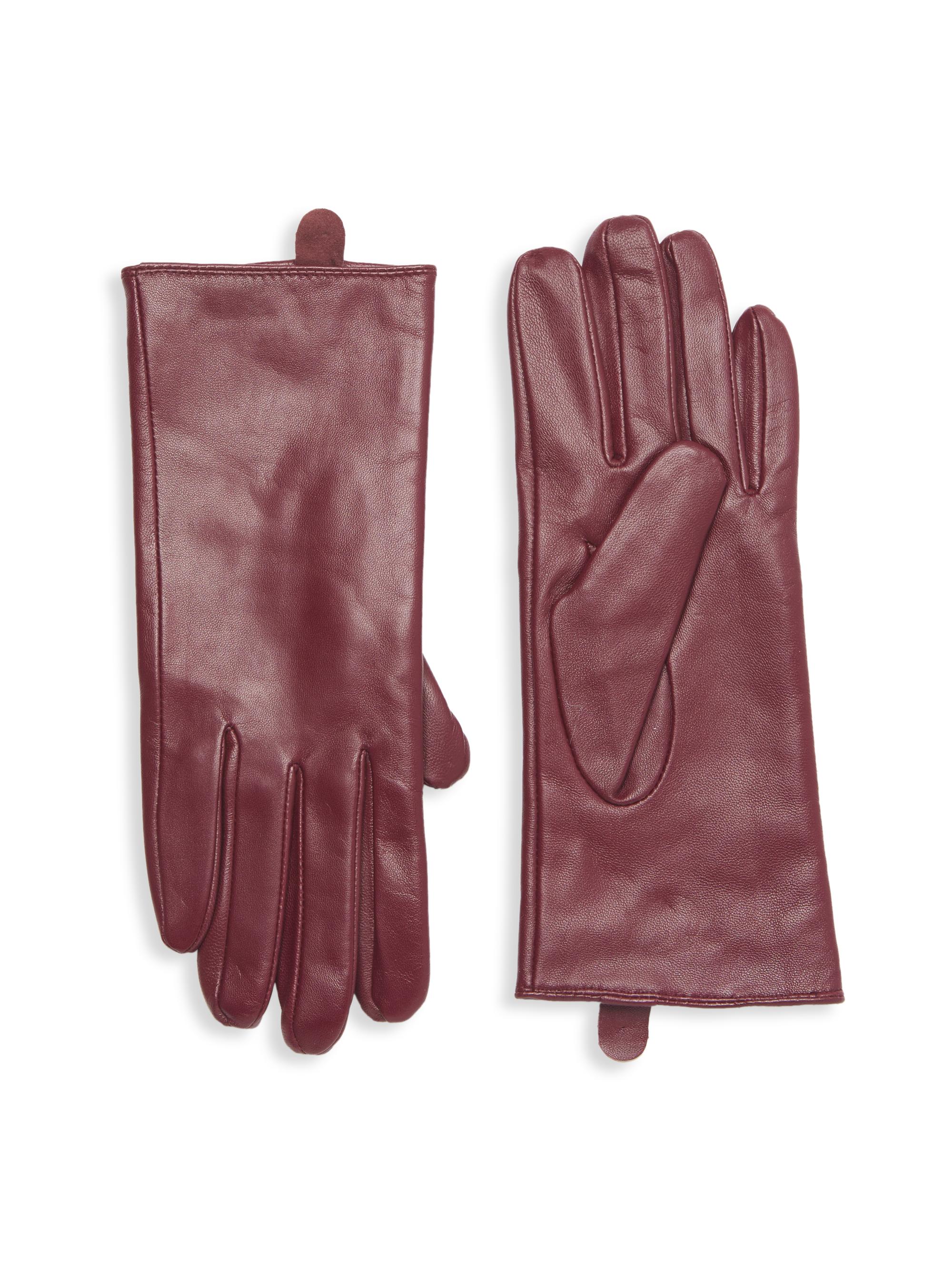Surell Women's Leather Gloves - Burgundy