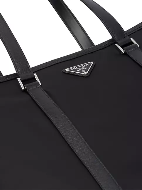 Prada Saffiano-Trimmed Tessuto Garment Cover w/ Strap - Black