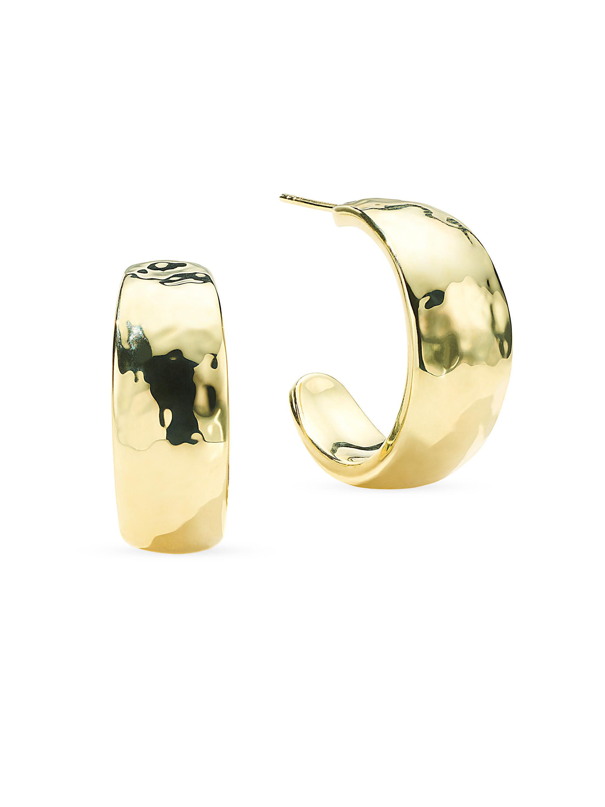 Ippolita Women's Classico #2 18K Yellow Gold Tapered Hoop Earrings - Classico