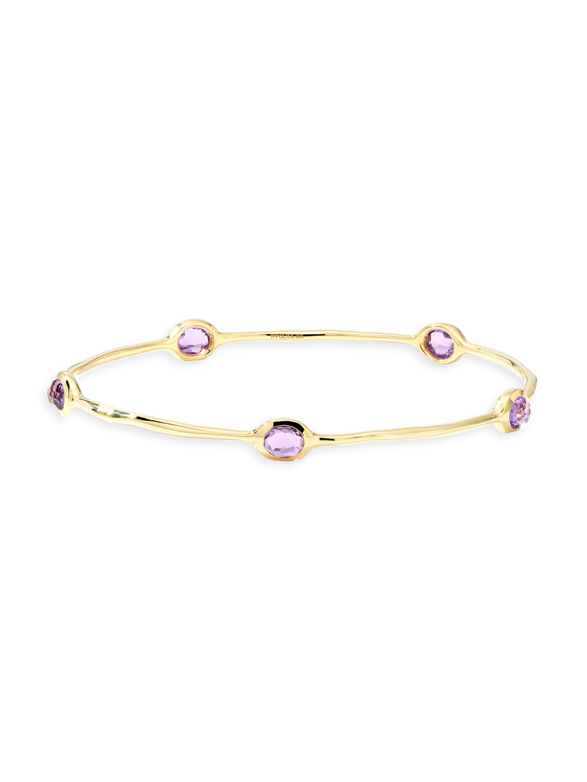 Ippolita Women's Rock Candy 18K Gold & Amethyst Five-Stone Bangle - Alpine