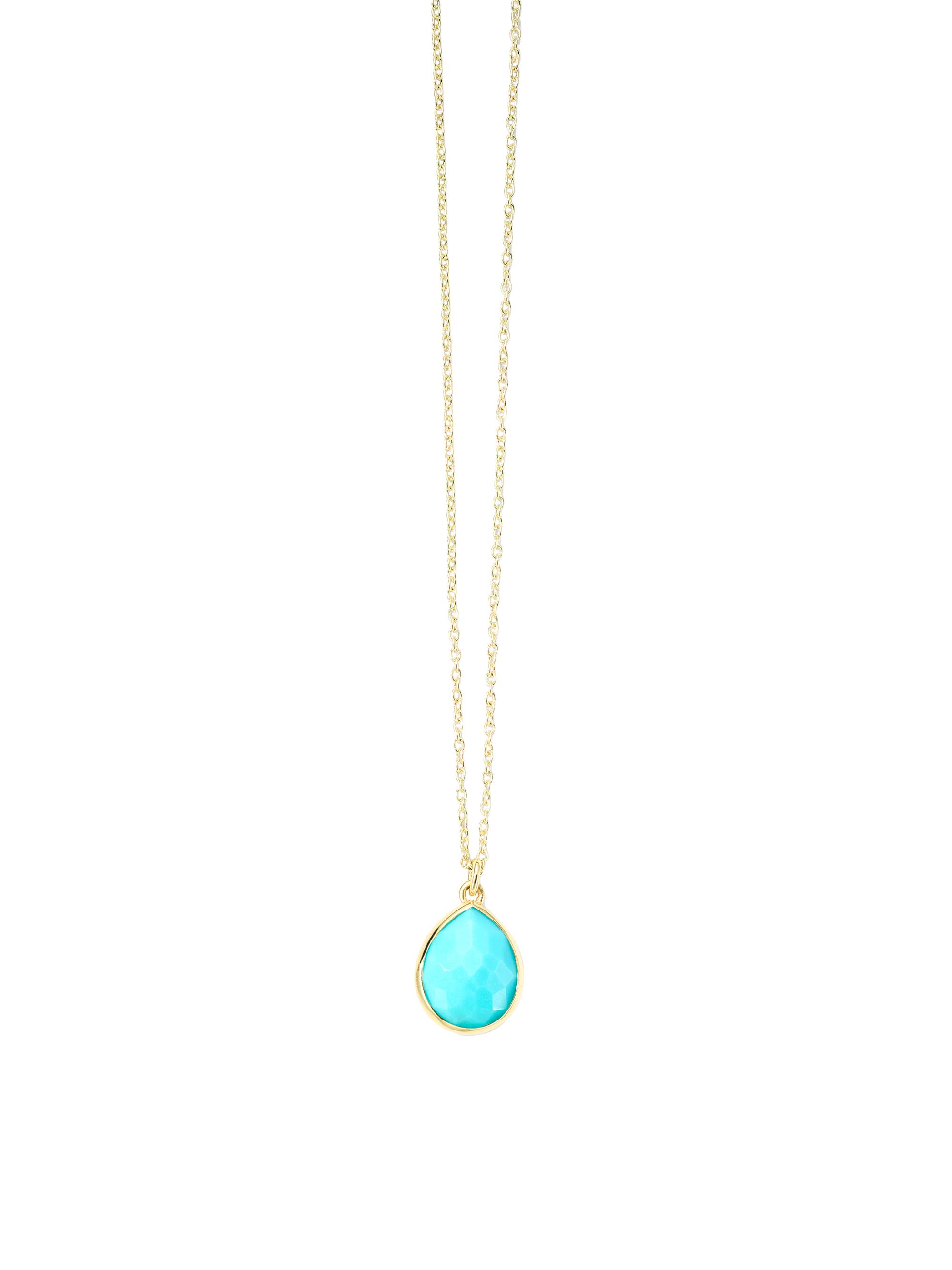 Ippolita Women's Rock Candy 18K Gold & Turquoise Mini Teardrop Pendant Necklace - Alpine