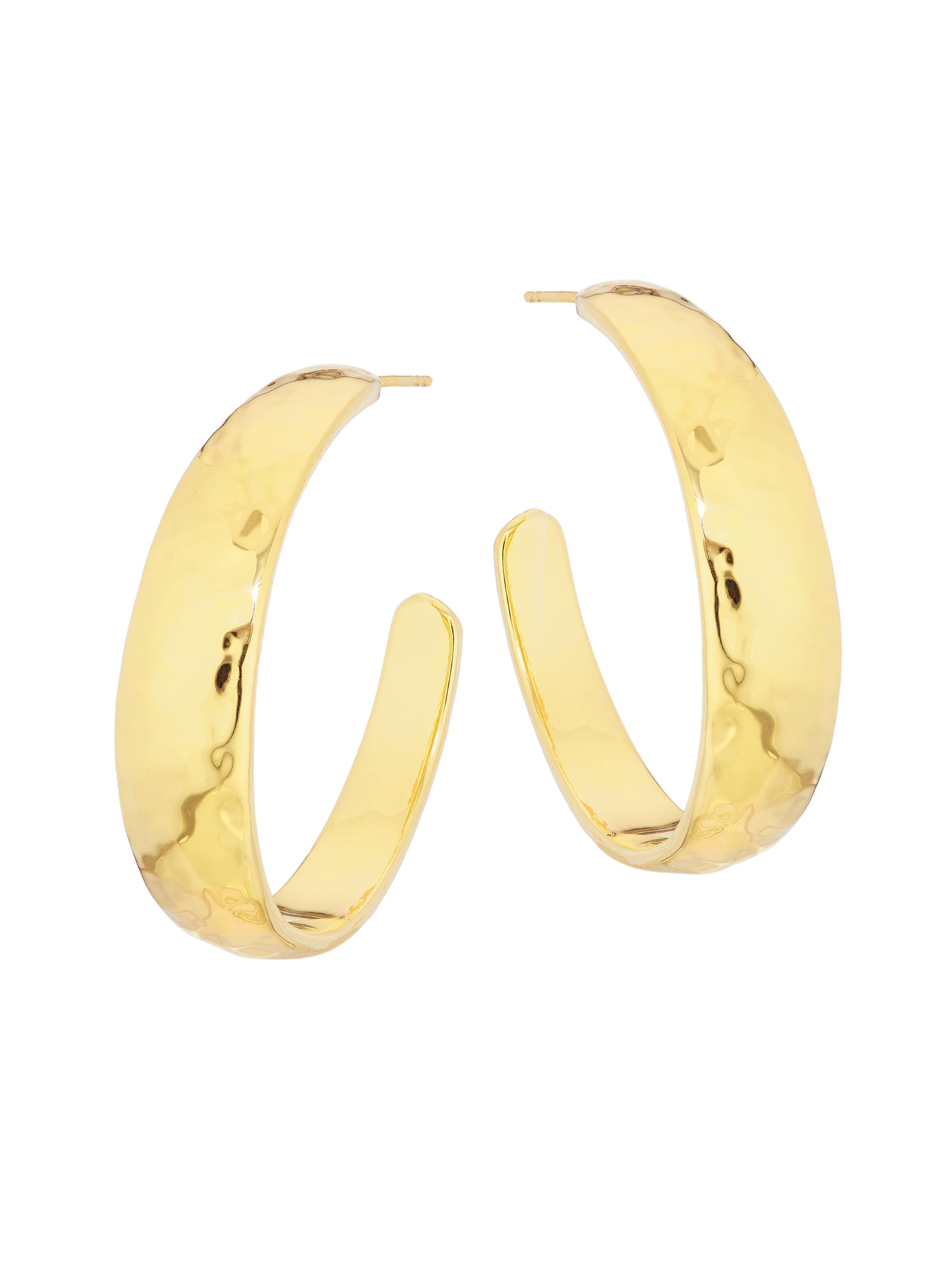 Ippolita Women's Classico E. F. 18K Gold Hammered Tapered Hoops - Classico