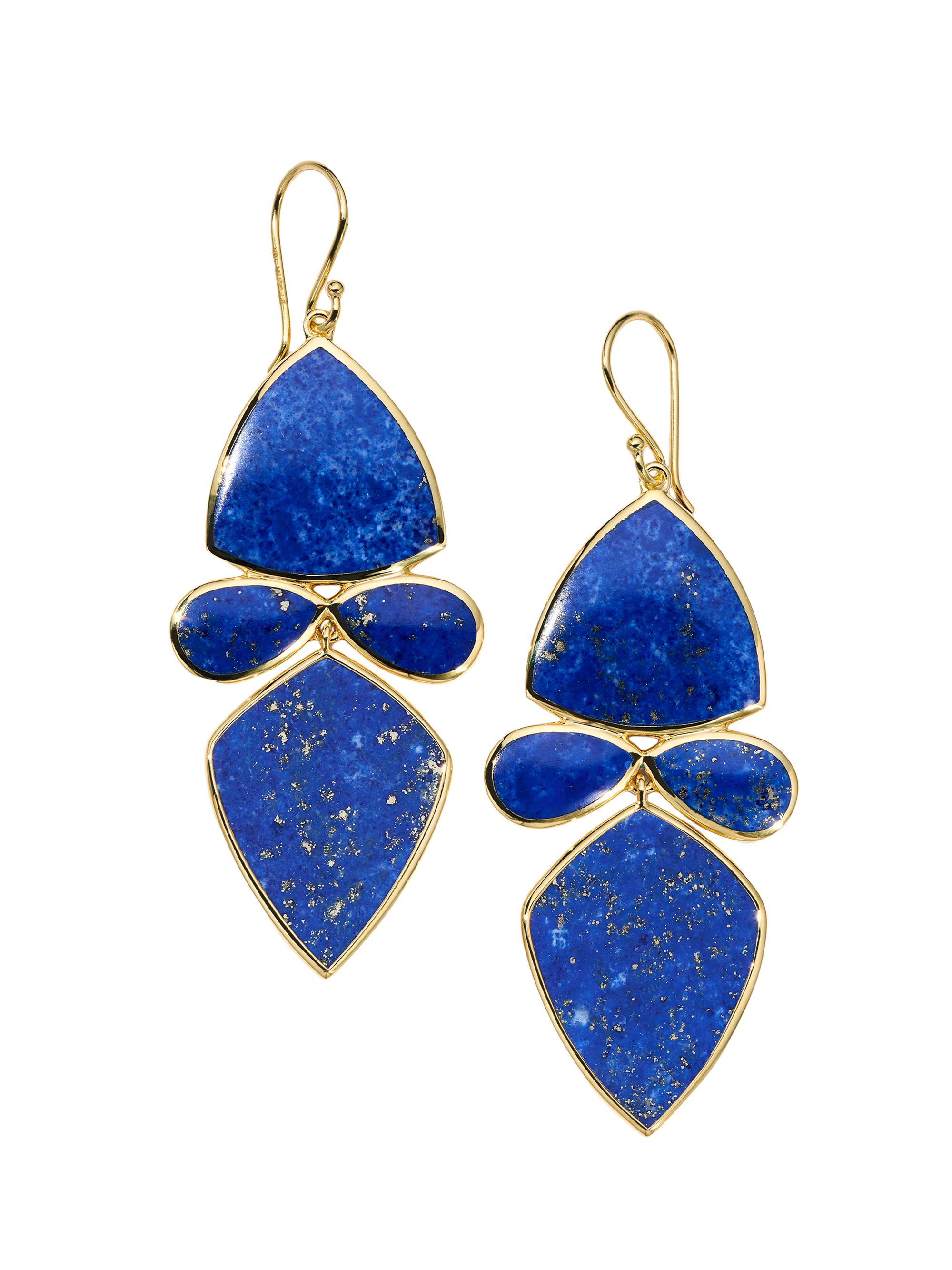 Ippolita Women's Polished Rock Candy 18K Yellow Gold & Lapis Lazuli  Drop Earrings - Polished