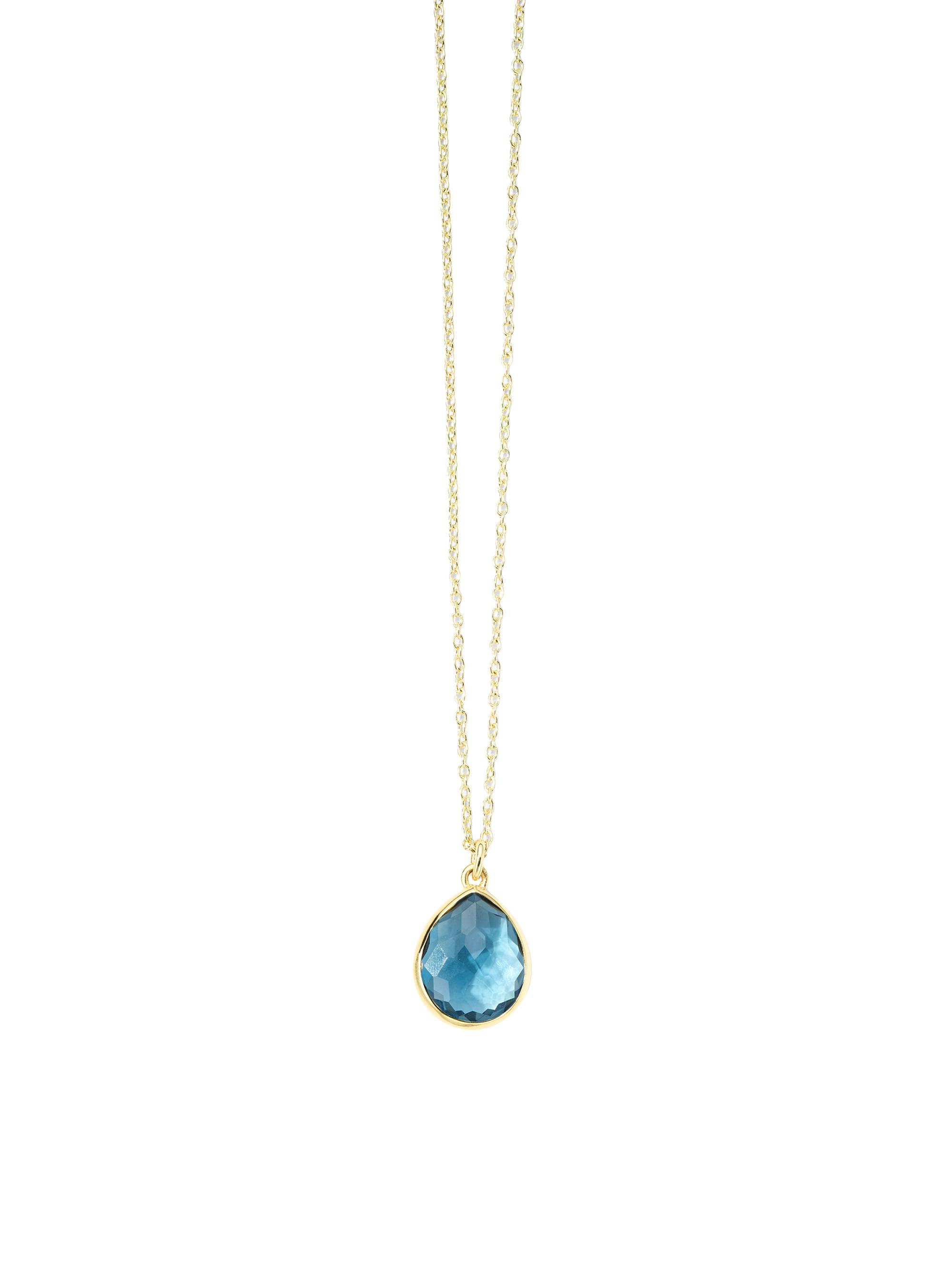 Ippolita Women's Rock Candy 18K Gold & London Blue Topaz Mini Teardrop Pendant Necklace - Alpine