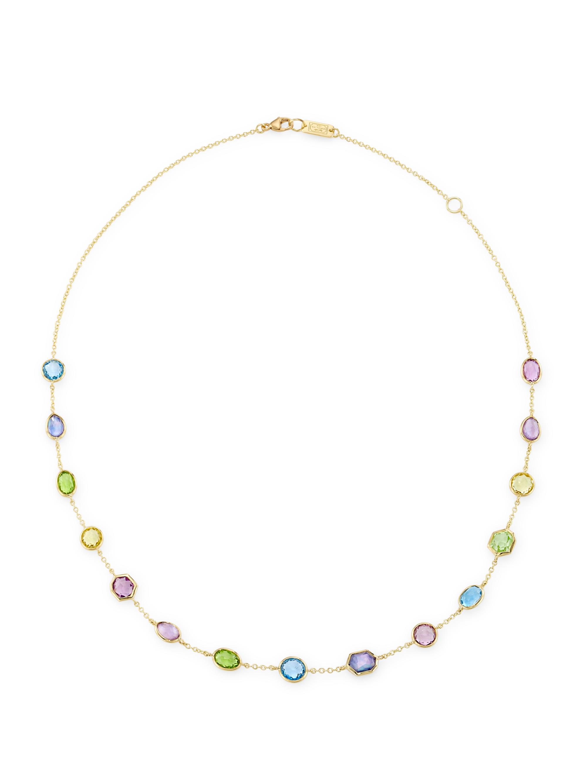 Ippolita Women's Rock Candy 18K Gold & Multi-Stone 19 Stones Station Necklace - Alpine
