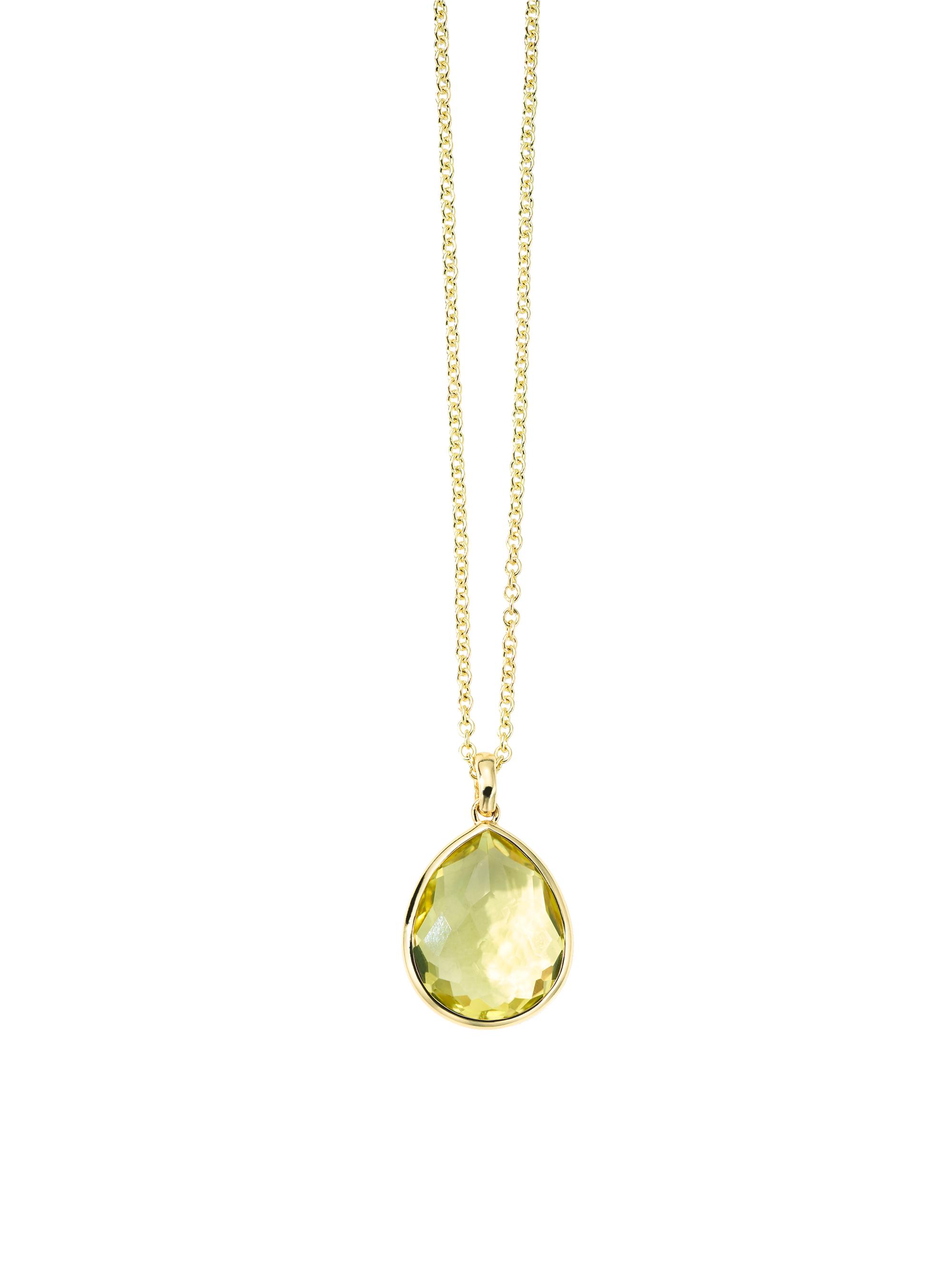 Ippolita Women's Rock Candy 18K Gold & Green-Gold Citrine  Teardrop Pendant Necklace - Alpine