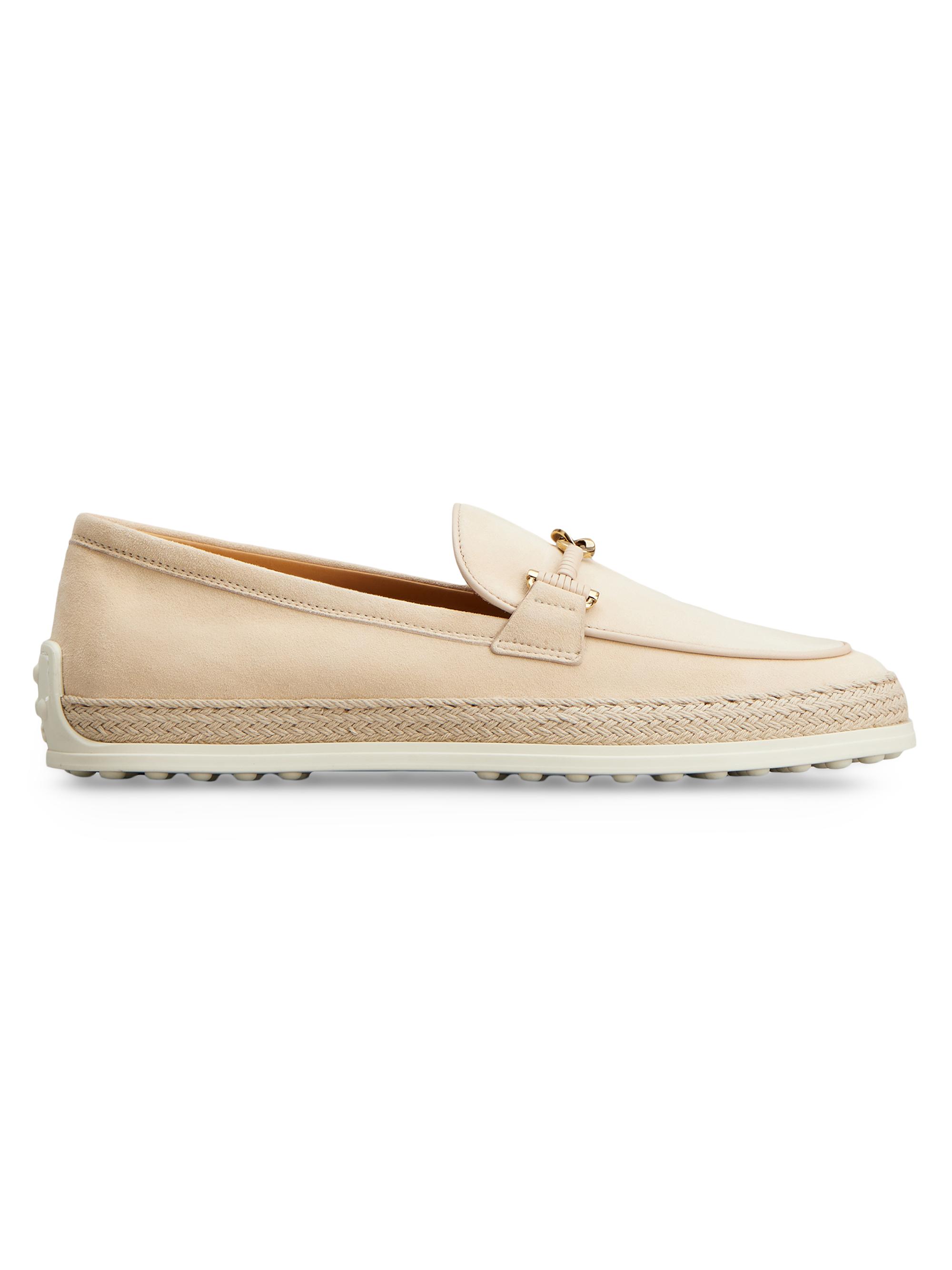 Tod's Women's Suede & Raffia Loafers - Naturale