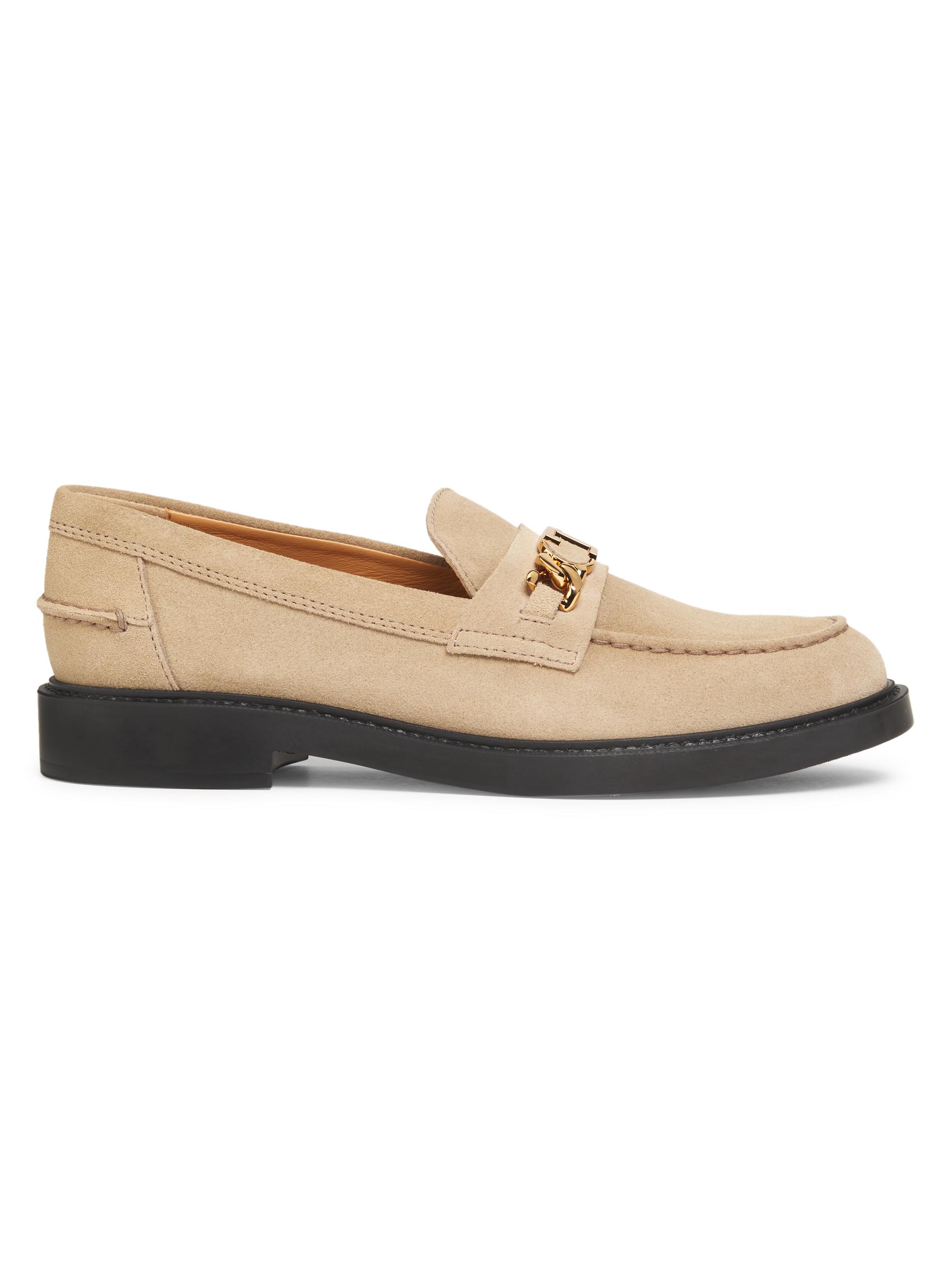 Tod's Women's Gomma Basso Suede T Chain Loafers - Tabacco Chiaro