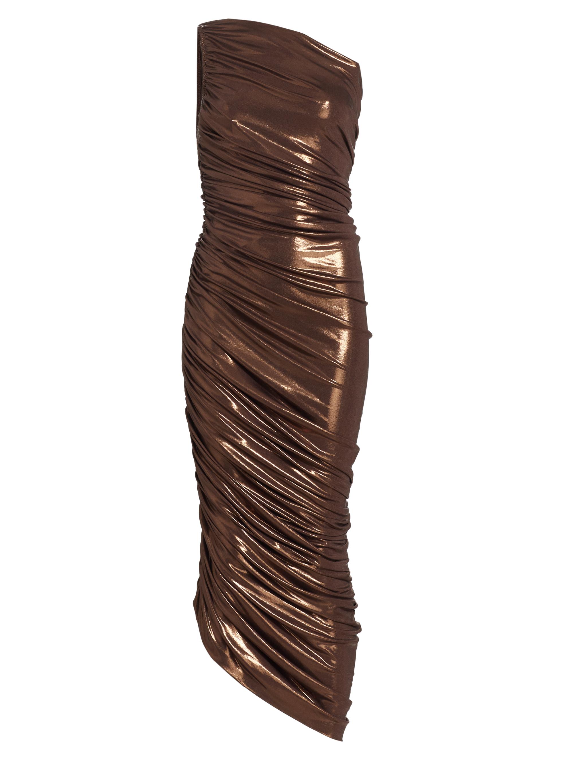 Norma Kamali Diana Metallic One-Shoulder Midi-Dress | Saks Fifth