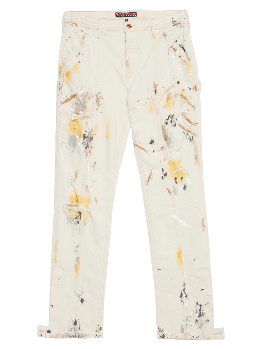 Vayder Raphael Splatter Denim Straight-Leg Carpenter Pants