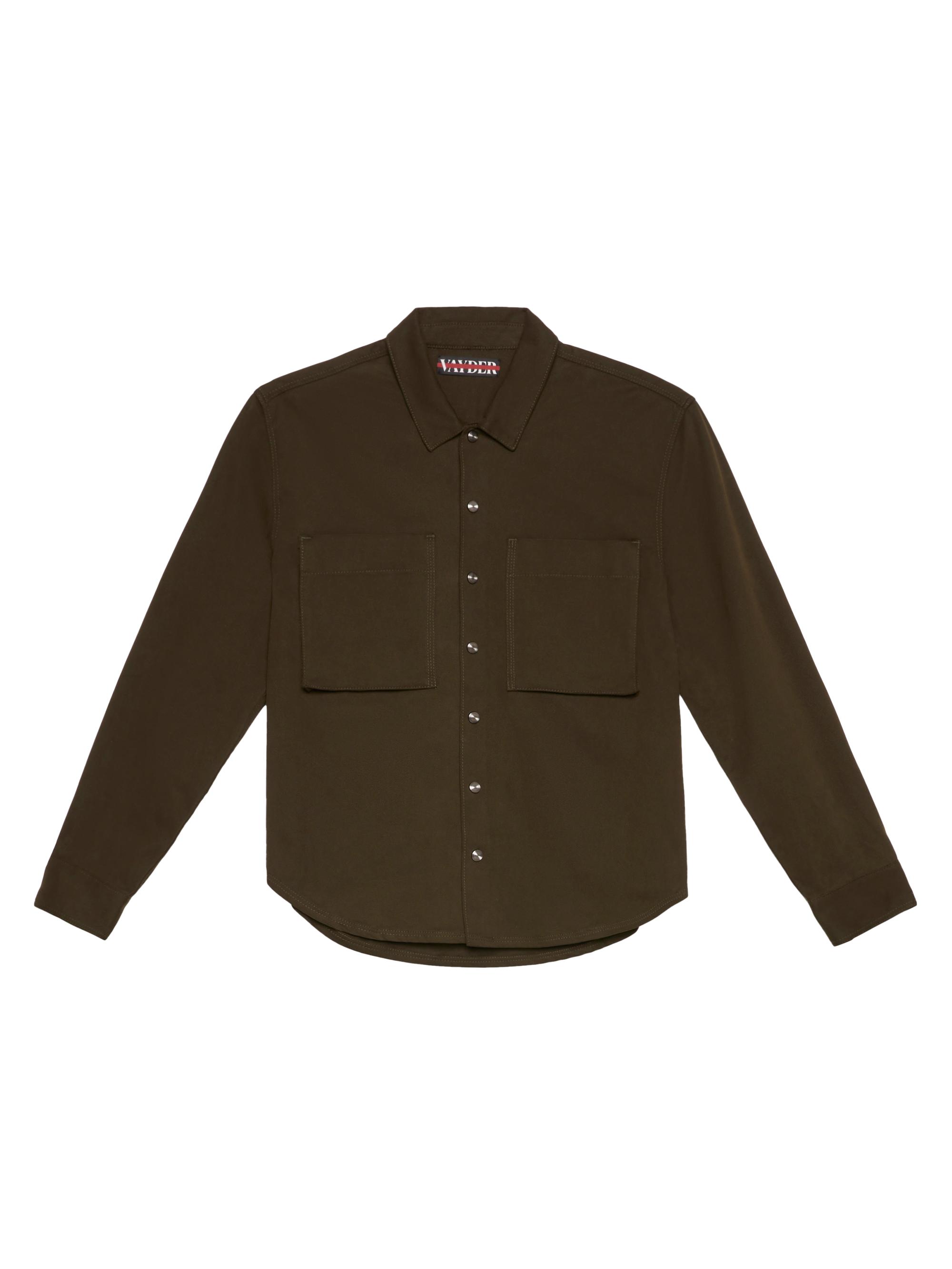 Vayder Men's Cotton Button-Front Overshirt - Verona Green