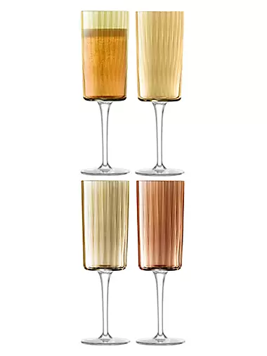 Anisa Champagne Glasses (Set of 4) in Gold | Arhaus