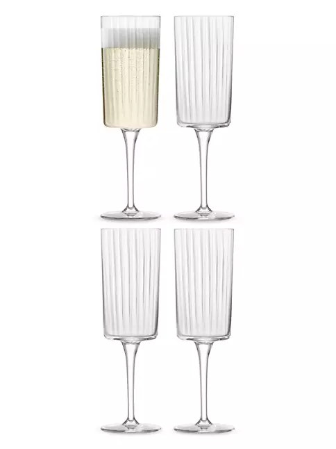 Glass Champagne Flutes 4 Pack 6-Ounce Champagne Glasses 4Pc Set