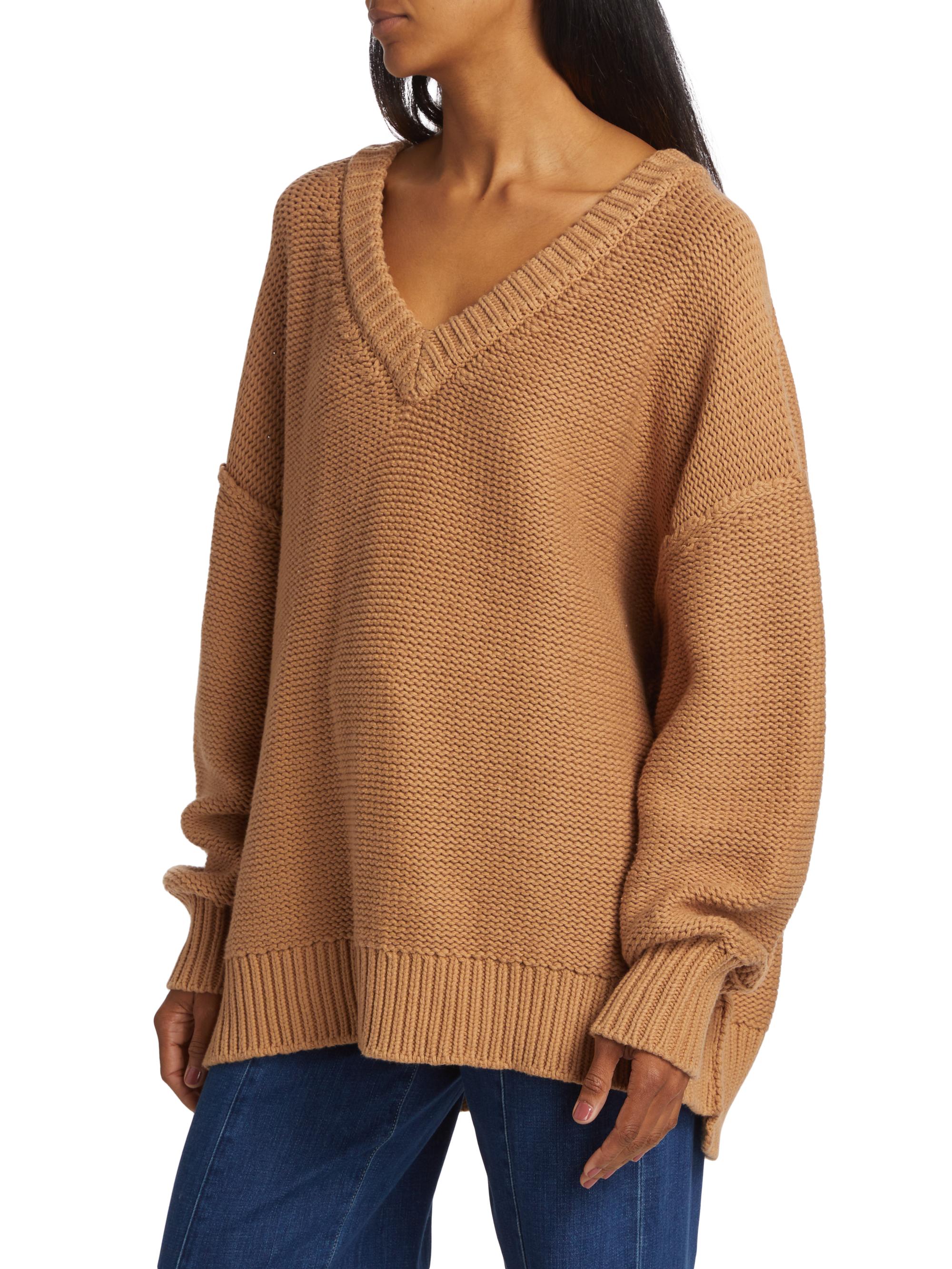 ALWAYS OUT OF STOCK Vネックニット Free People Alli Cotton-Blend Oversized V-Neck Sweater | Saks