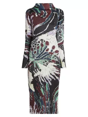 Frosty Forest Printed Midi-Dress