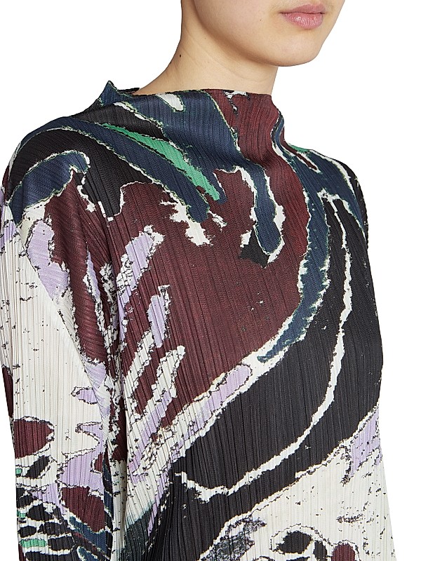 Shop Pleats Please Issey Miyake Frosty Forest Printed Midi Shop Pleats Please Issey Miyake Frosty Forest Printed Midi