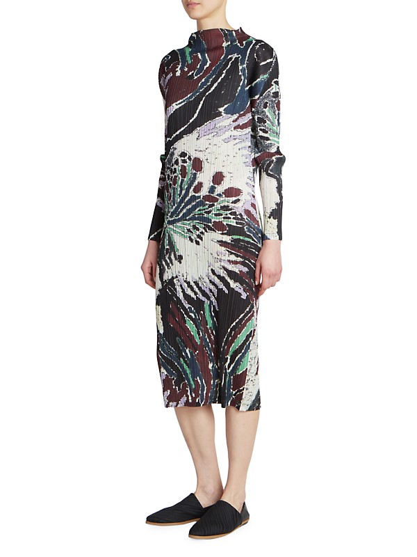 Shop Pleats Please Issey Miyake Frosty Forest Printed Midi Shop Pleats Please Issey Miyake Frosty Forest Printed Midi