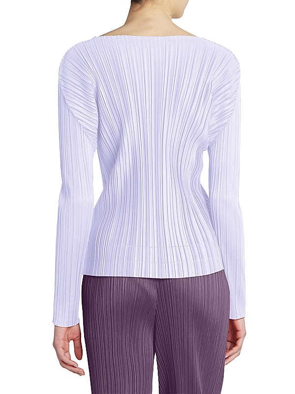 Shop Pleats Please Issey Miyake Pleated Long-Sleeve Top Shop Pleats Please Issey Miyake Pleated Long-Sleeve Top