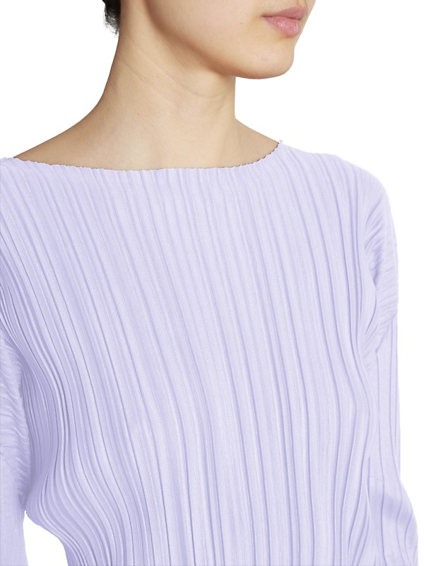 Shop Pleats Please Issey Miyake Pleated Long-Sleeve Top Shop Pleats Please Issey Miyake Pleated Long-Sleeve Top