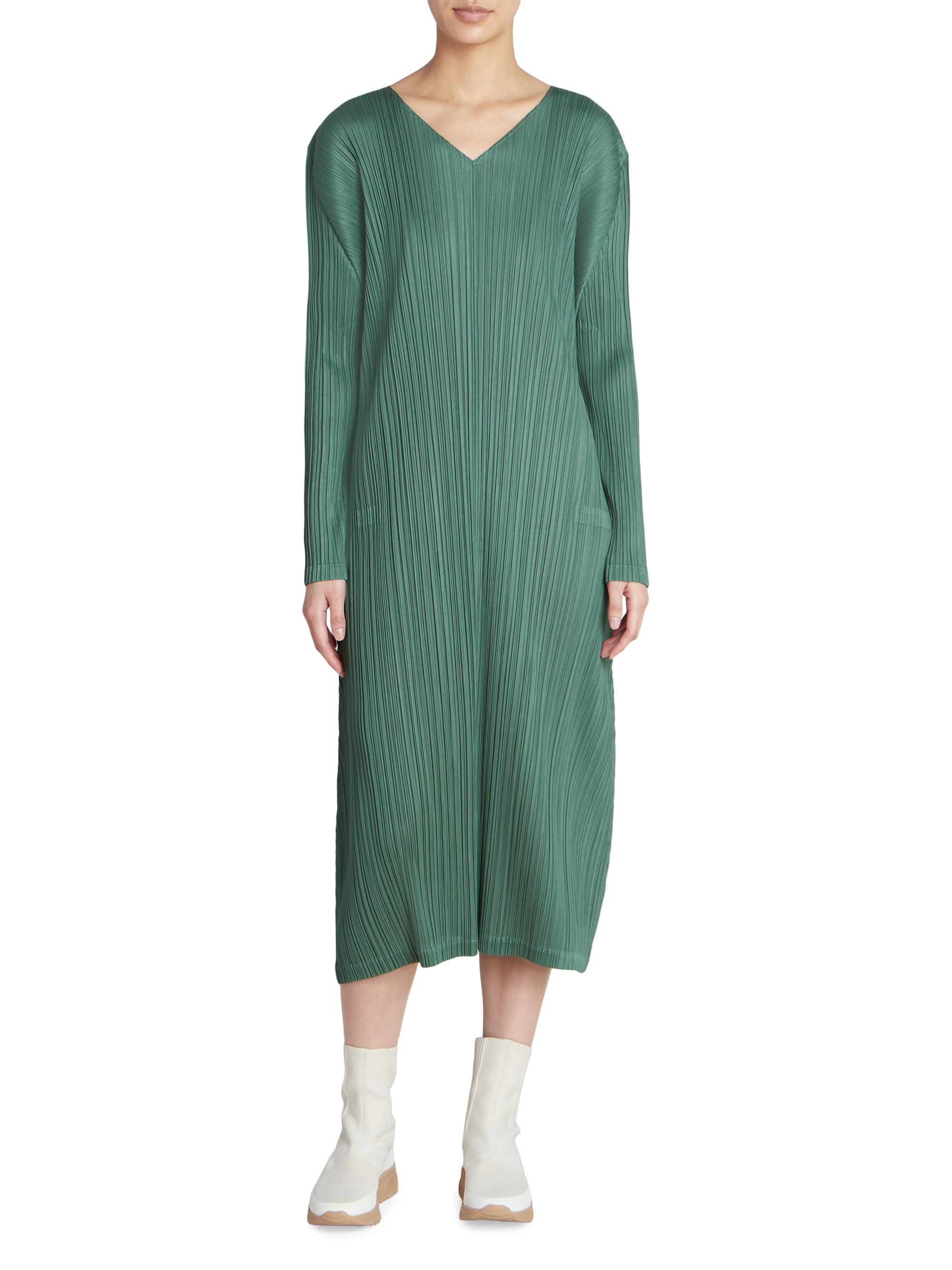 Pleats Please Issey Miyake December Long-Sleeve Midi-Dress | Saks