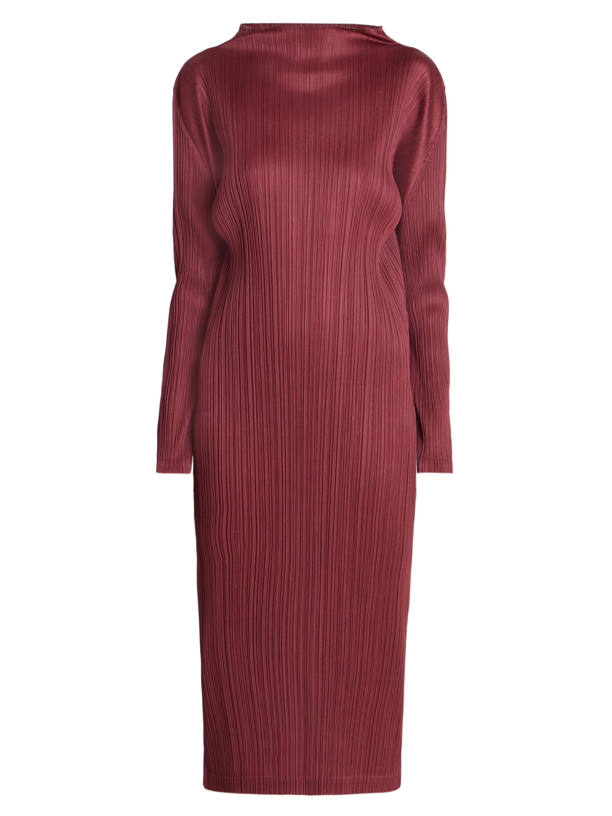 Pleats Please Issey Miyake October Long-Sleeve Midi-Dress | Saks