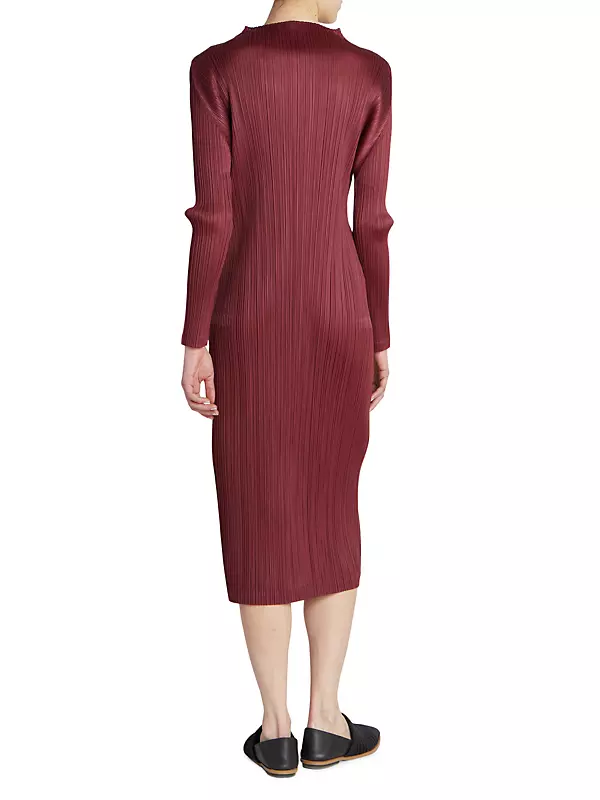 Shop Pleats Please Issey Miyake October Long-Sleeve Midi Shop Pleats Please Issey Miyake October Long-Sleeve Midi