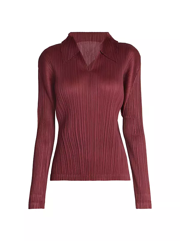 Shop Pleats Please Issey Miyake October Collared Top | Saks Fifth 