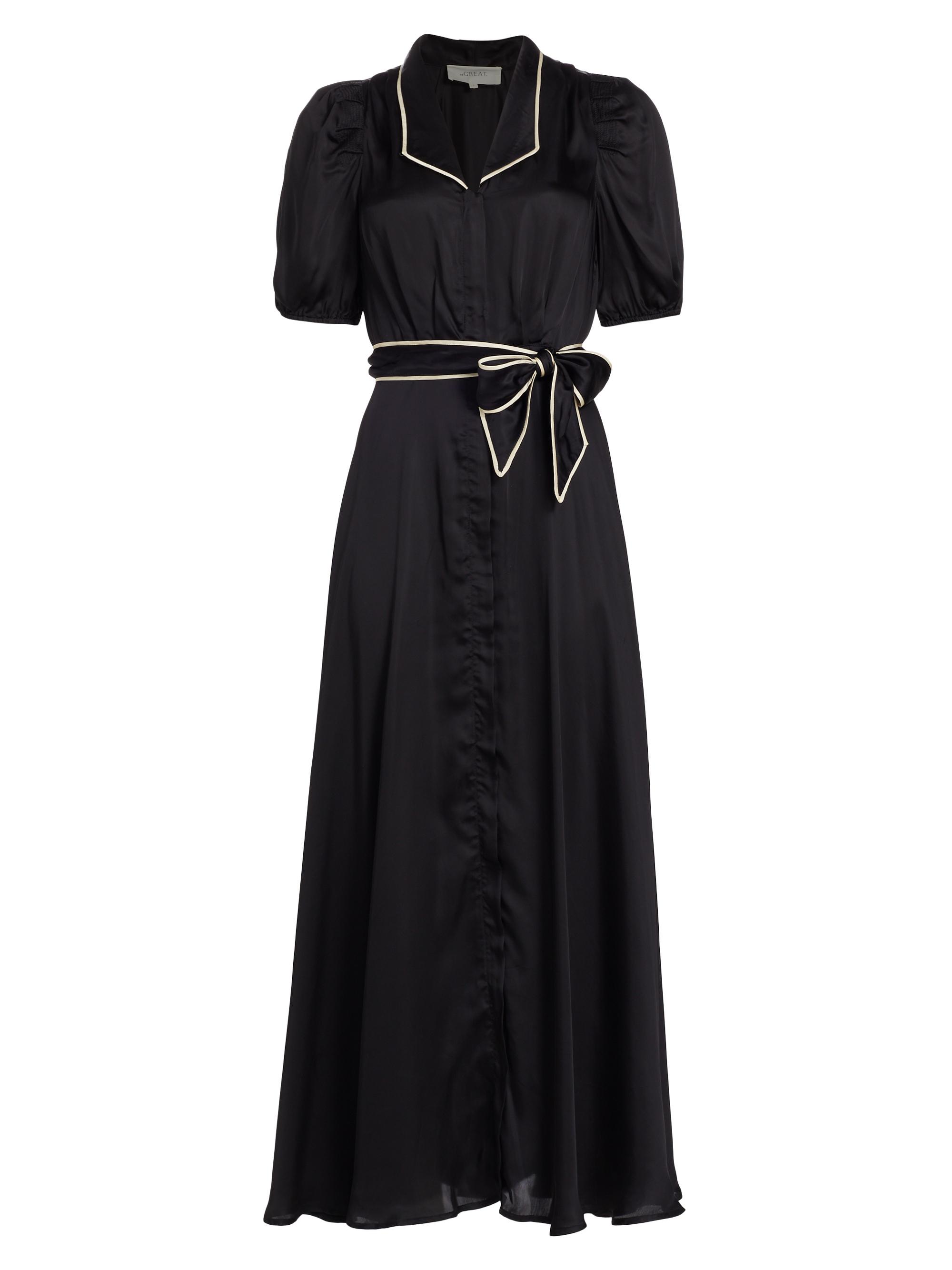 The Great Melody Belted Satin Midi-Dress Saks Fifth Avenue