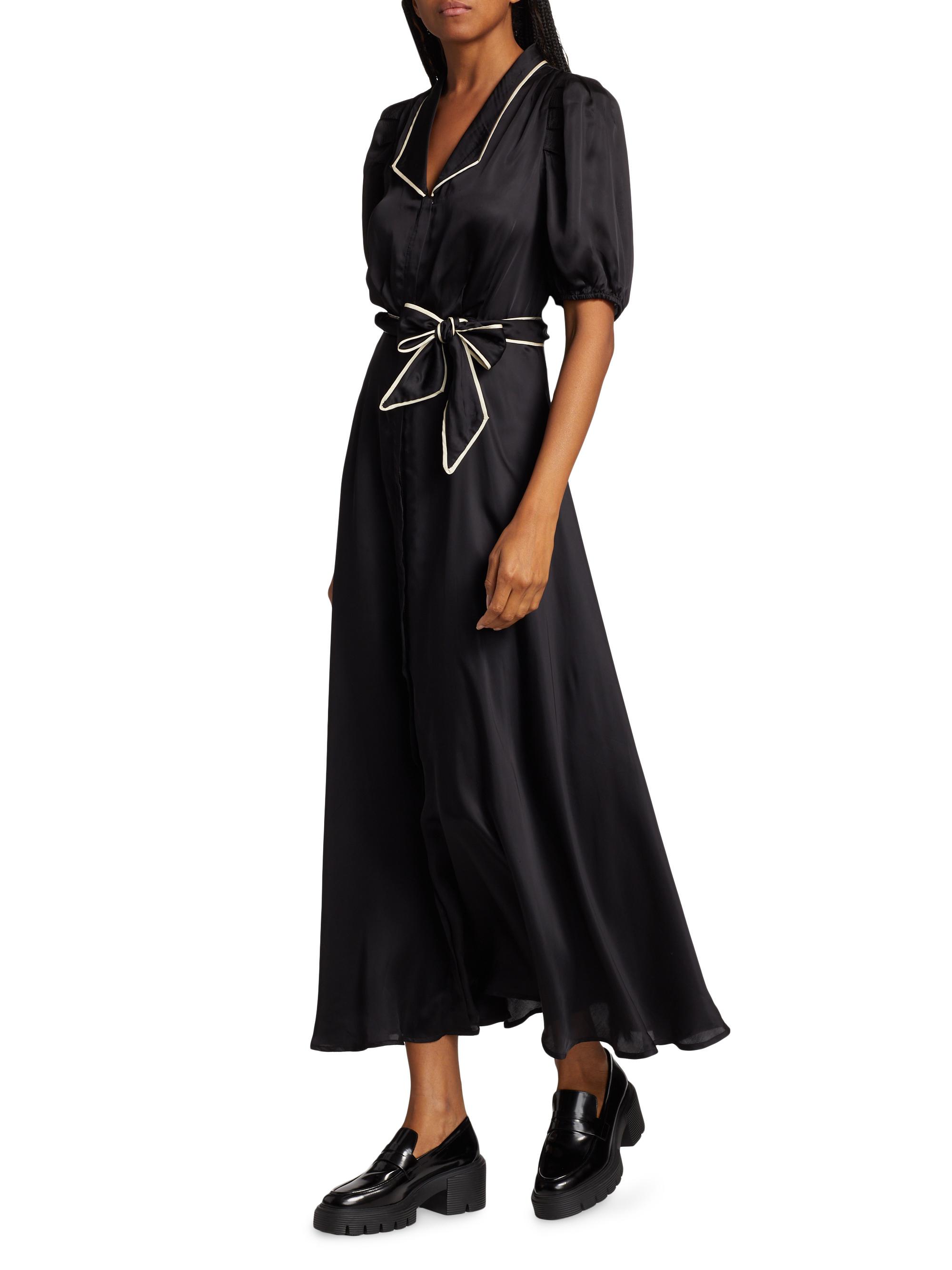 belted satin midi dress Appliqud belted satin midi dress - cream