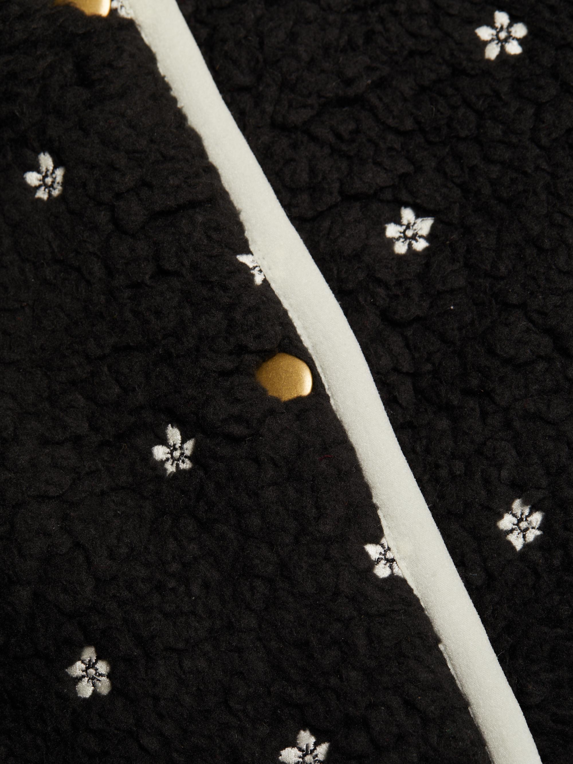 The Great Blackbird Embroidered Sherpa Jacket | Saks Fifth