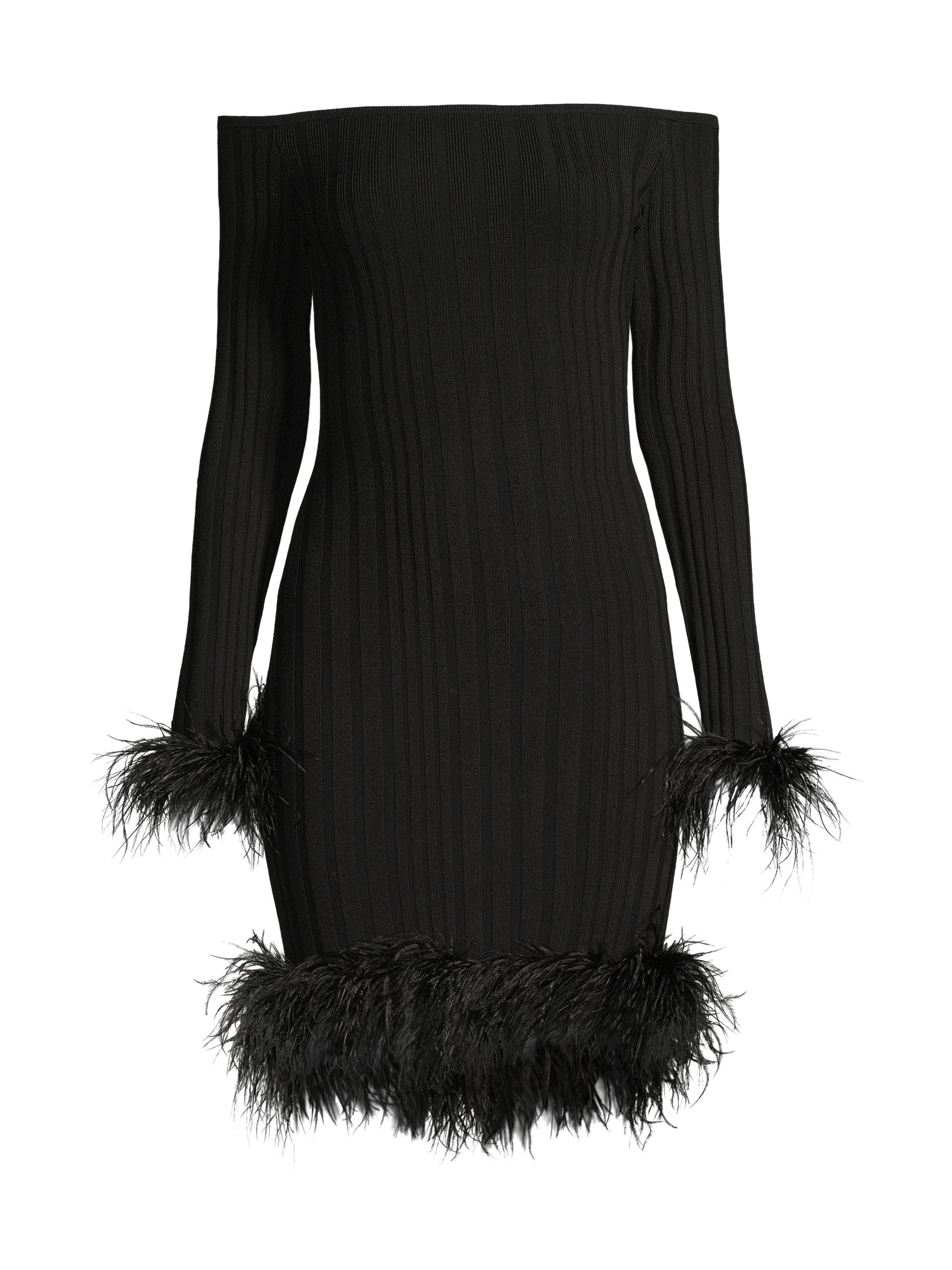 Milly Rosette Feather-Trim Minidress | Saks Fifth Avenue