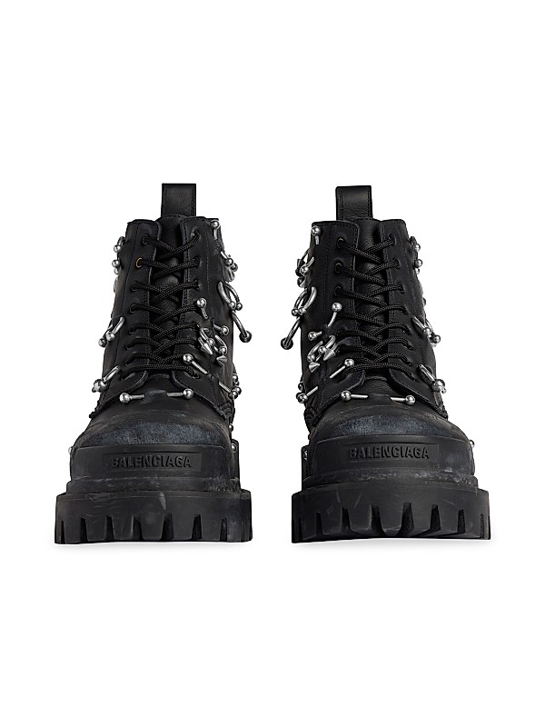 Shop Balenciaga Strike 20mm Boots With Piercings | Saks Shop Balenciaga Strike 20mm Boots With Piercings | Saks